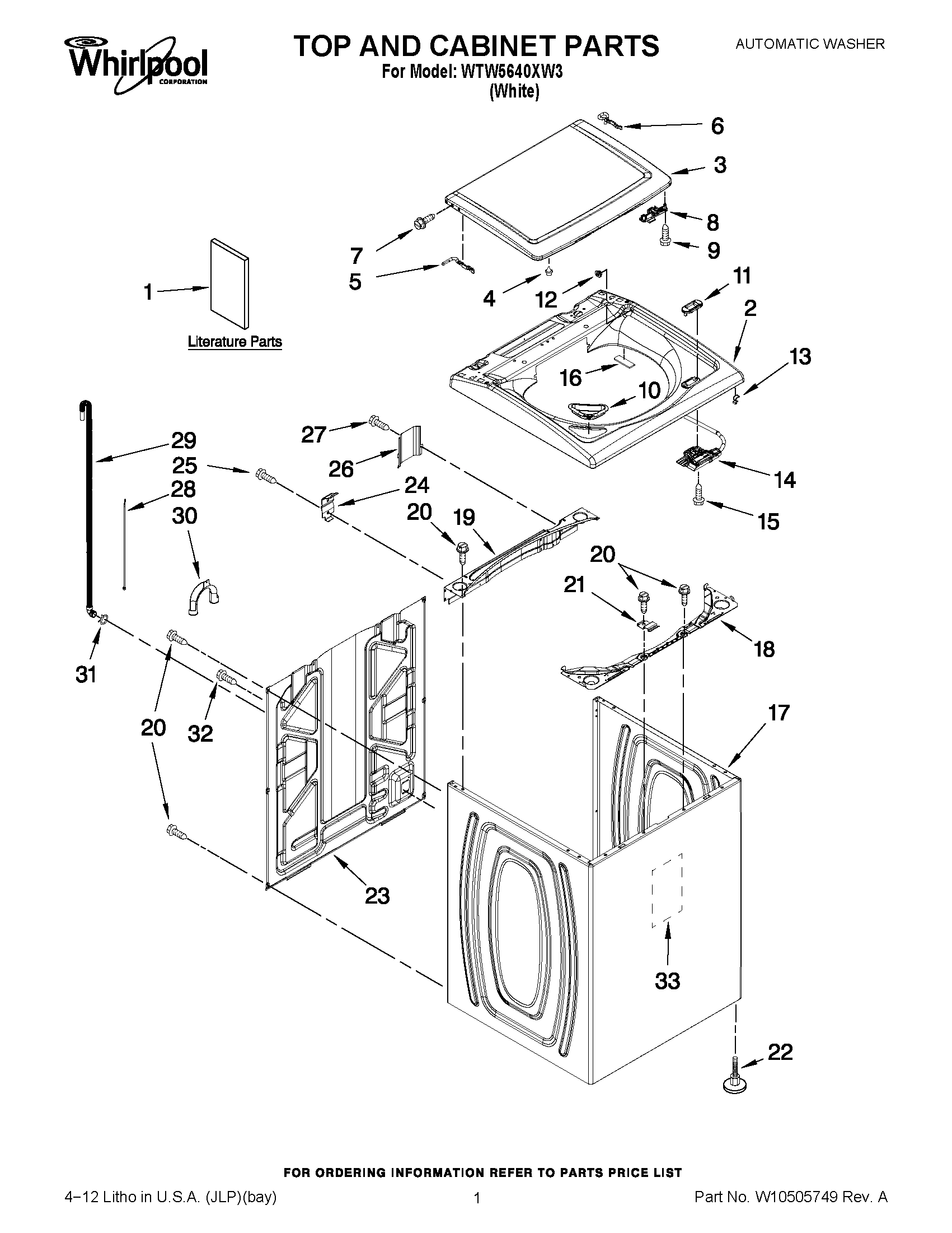 01 - TOP AND CABINET PARTS