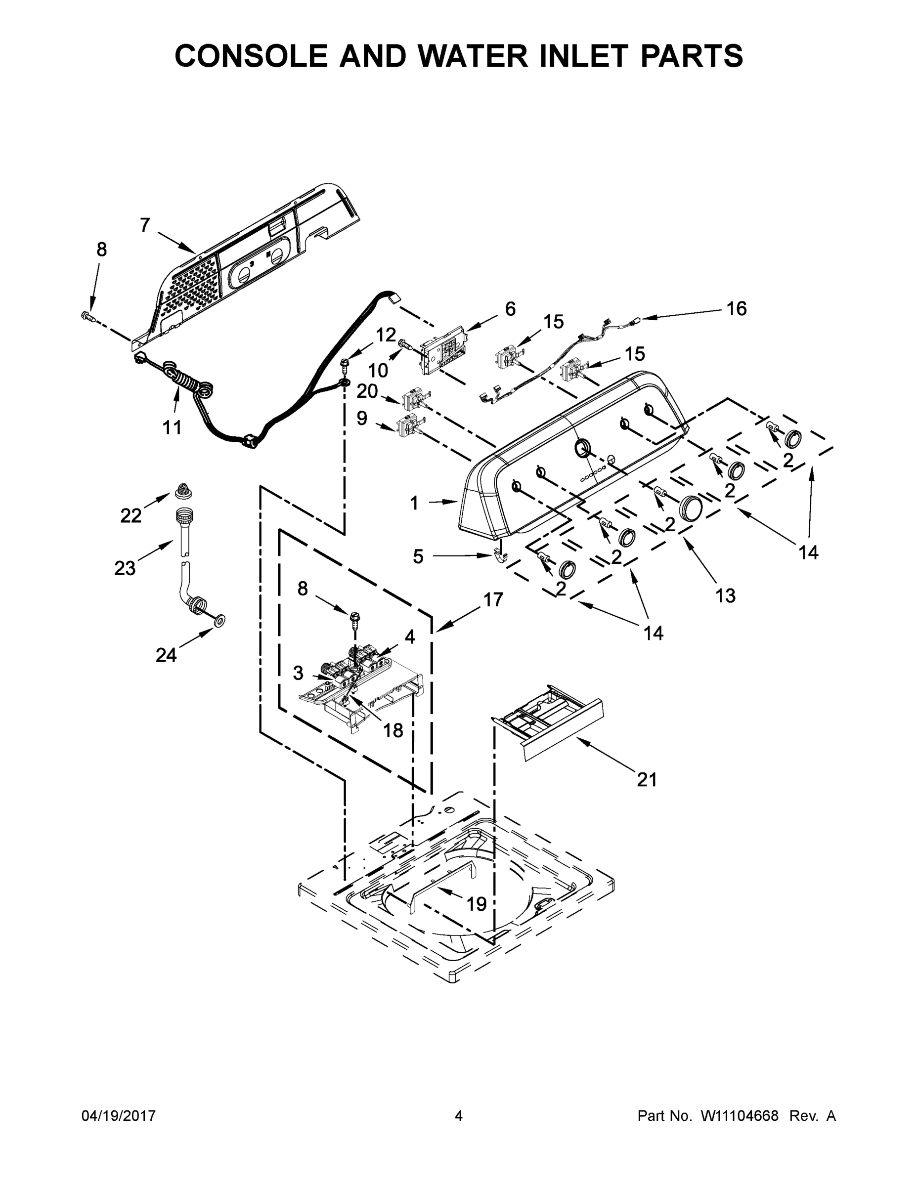 03 - CONSOLE AND WATER INLET PARTS