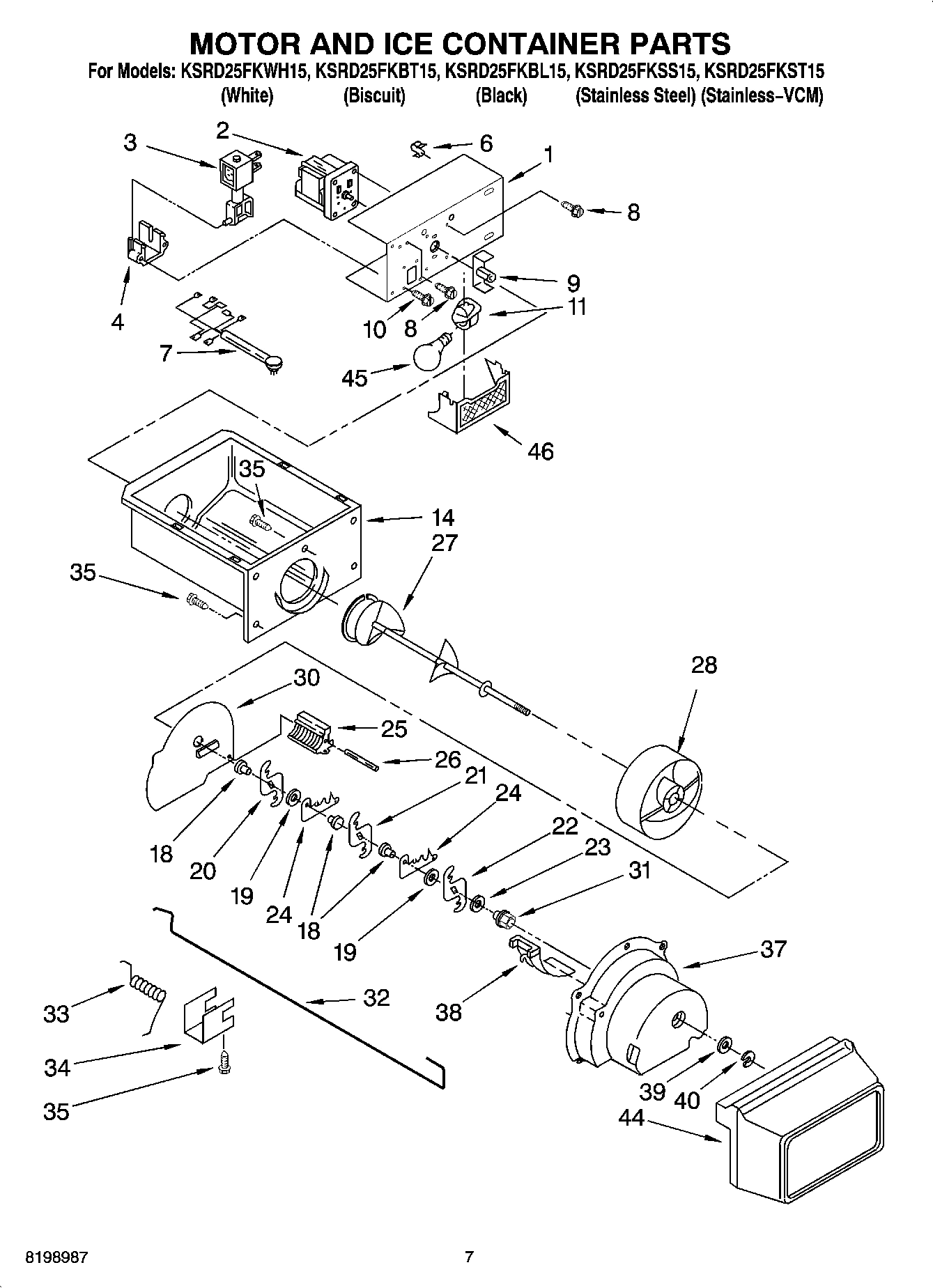 05 - MOTOR AND ICE CONTAINER PARTS