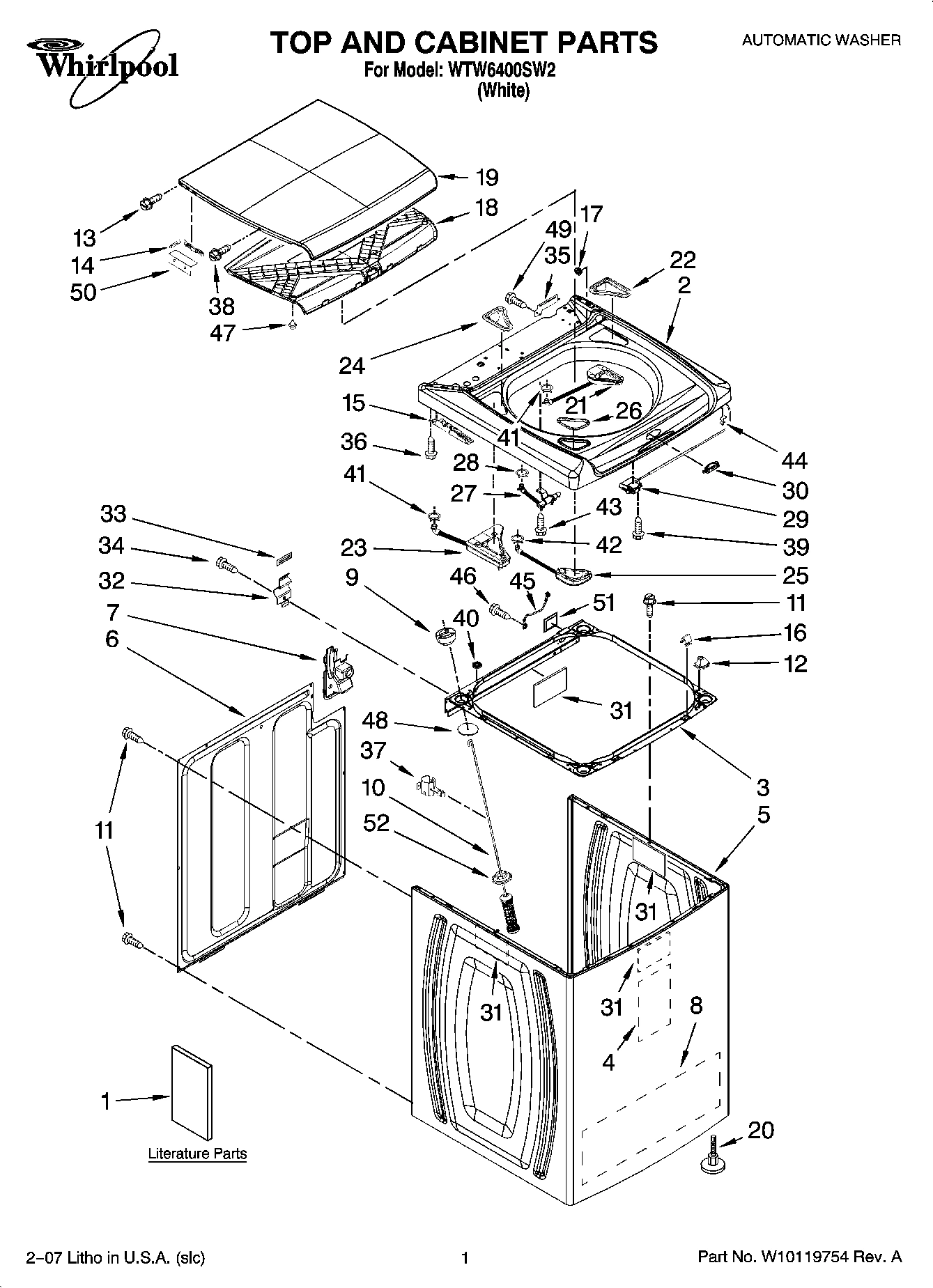 01 - TOP AND CABINET PARTS