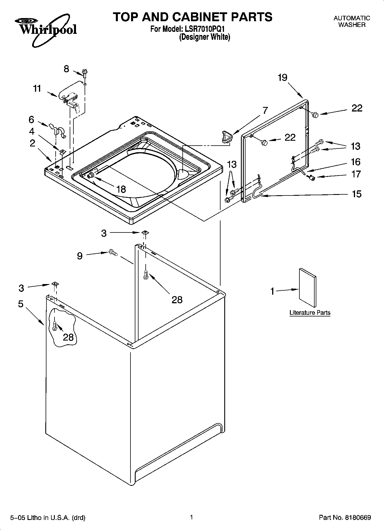 01 - TOP AND CABINET PARTS