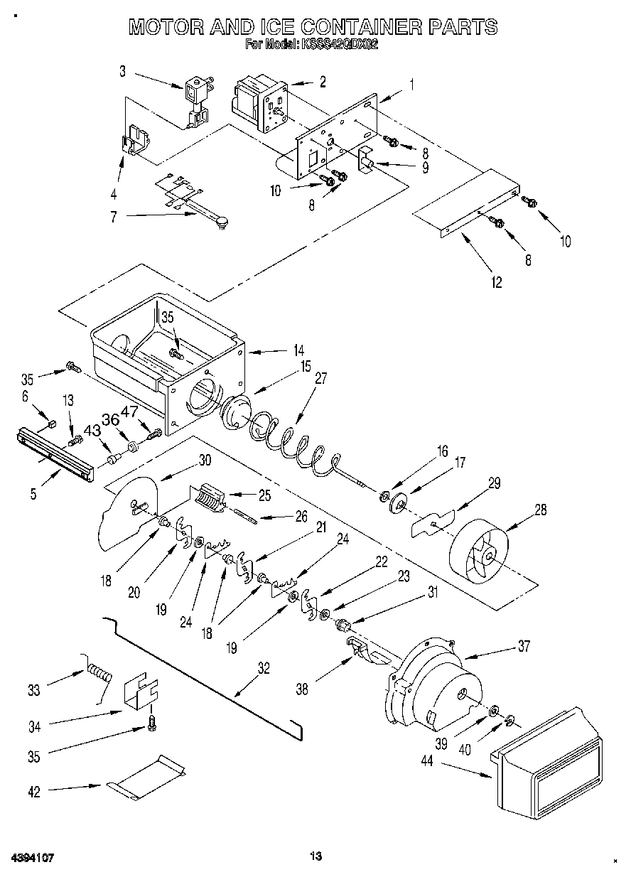 10 - MOTOR AND ICE CONTAINER