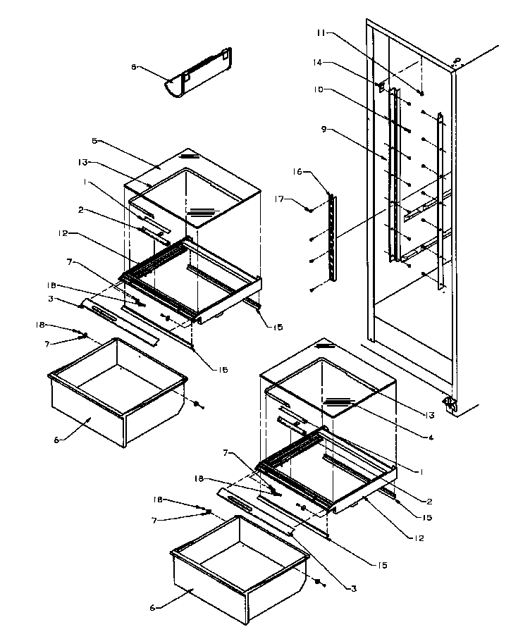 14 - REF SHELVING AND DRAWERS