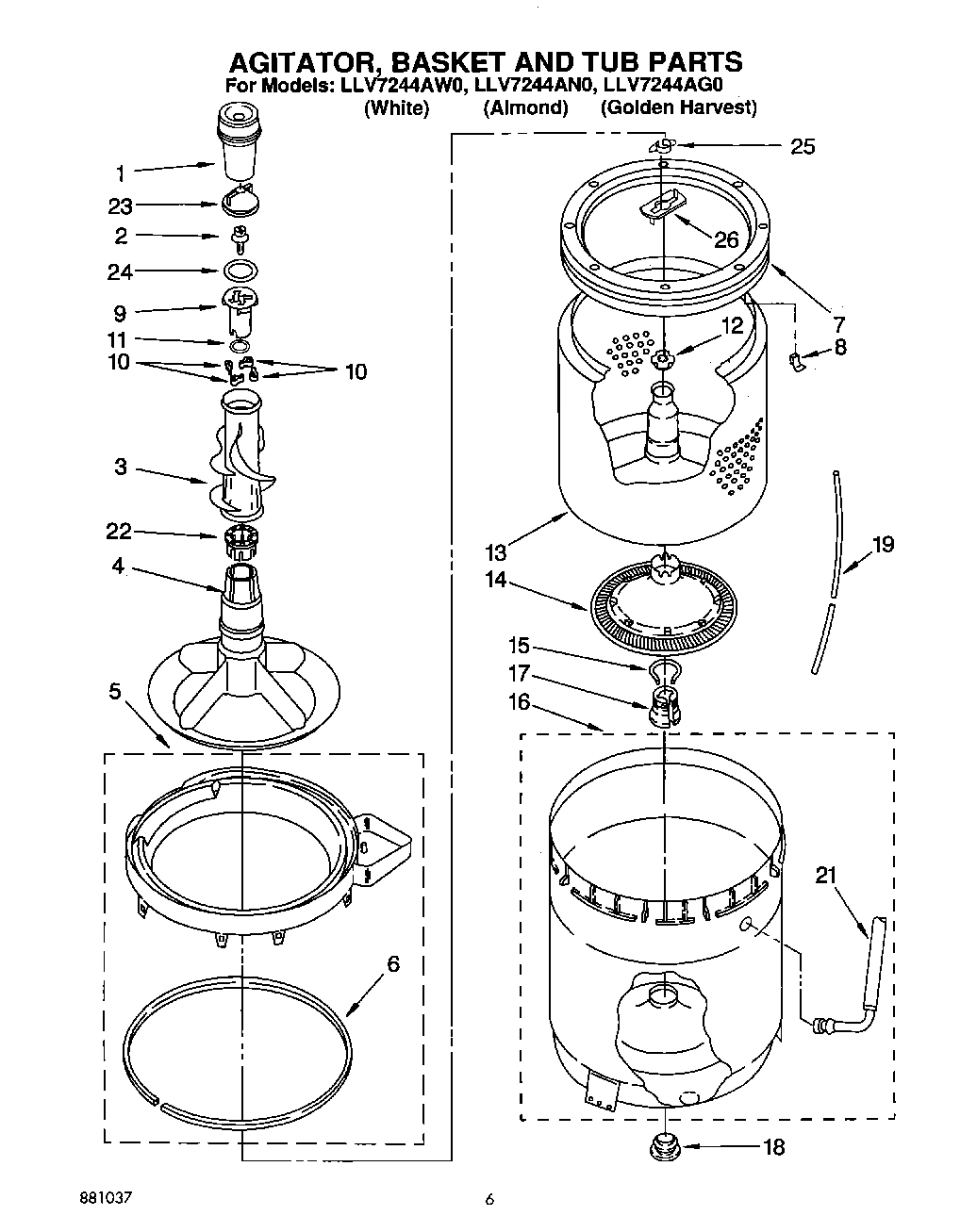 04 - AGITATOR, BASKET AND TUB