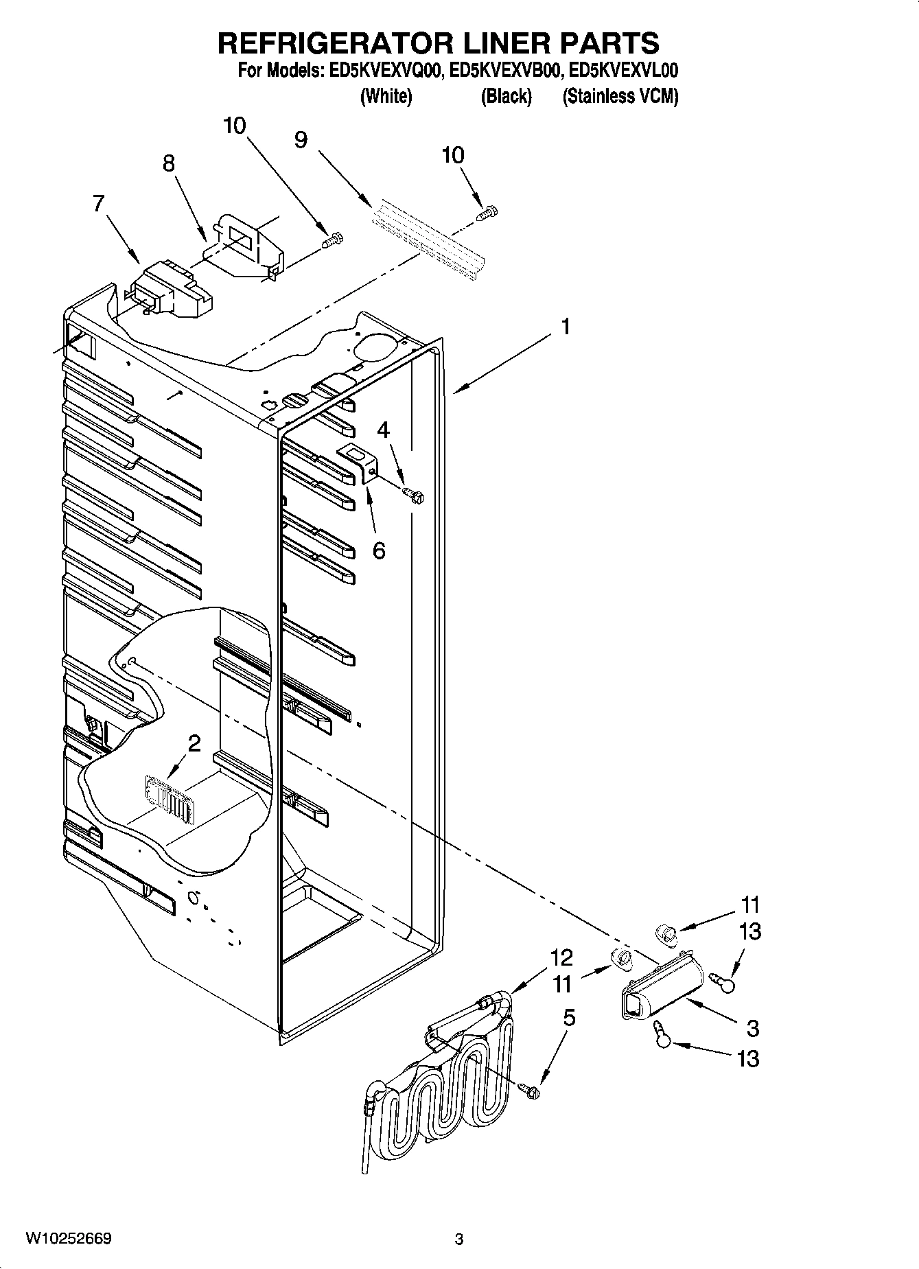 02 - REFRIGERATOR LINER PARTS