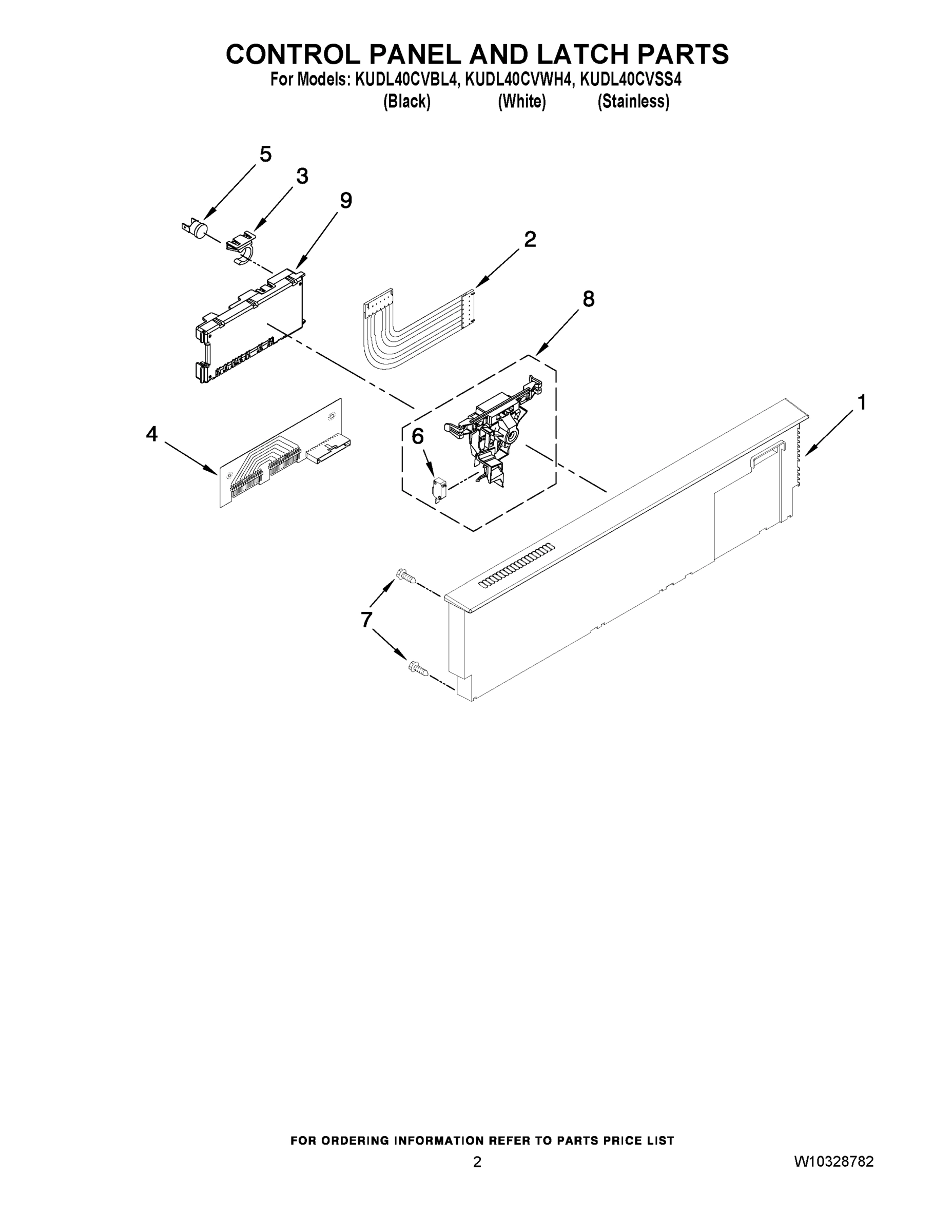 02 - CONTROL PANEL AND LATCH PARTS
