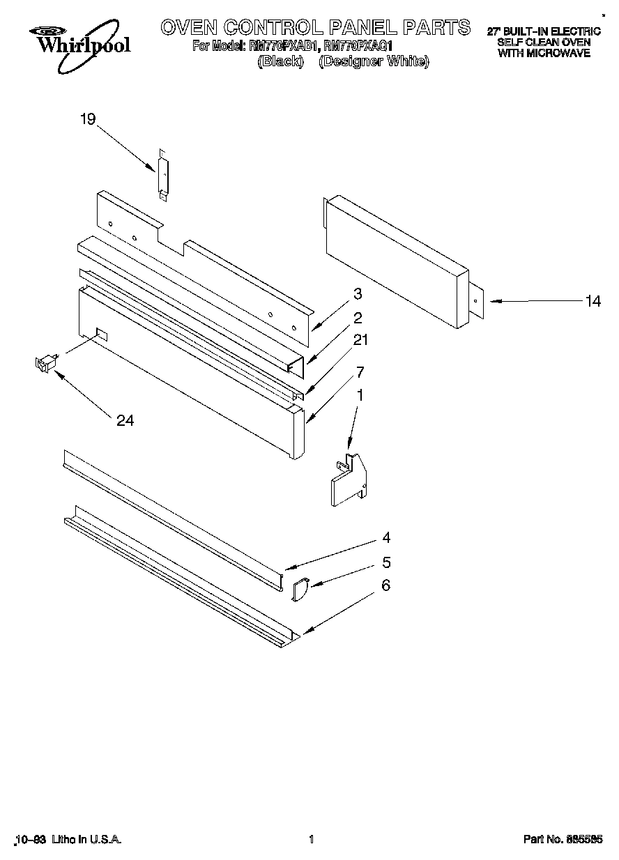 01 - OVEN CONTROL PANEL, LITERATURE