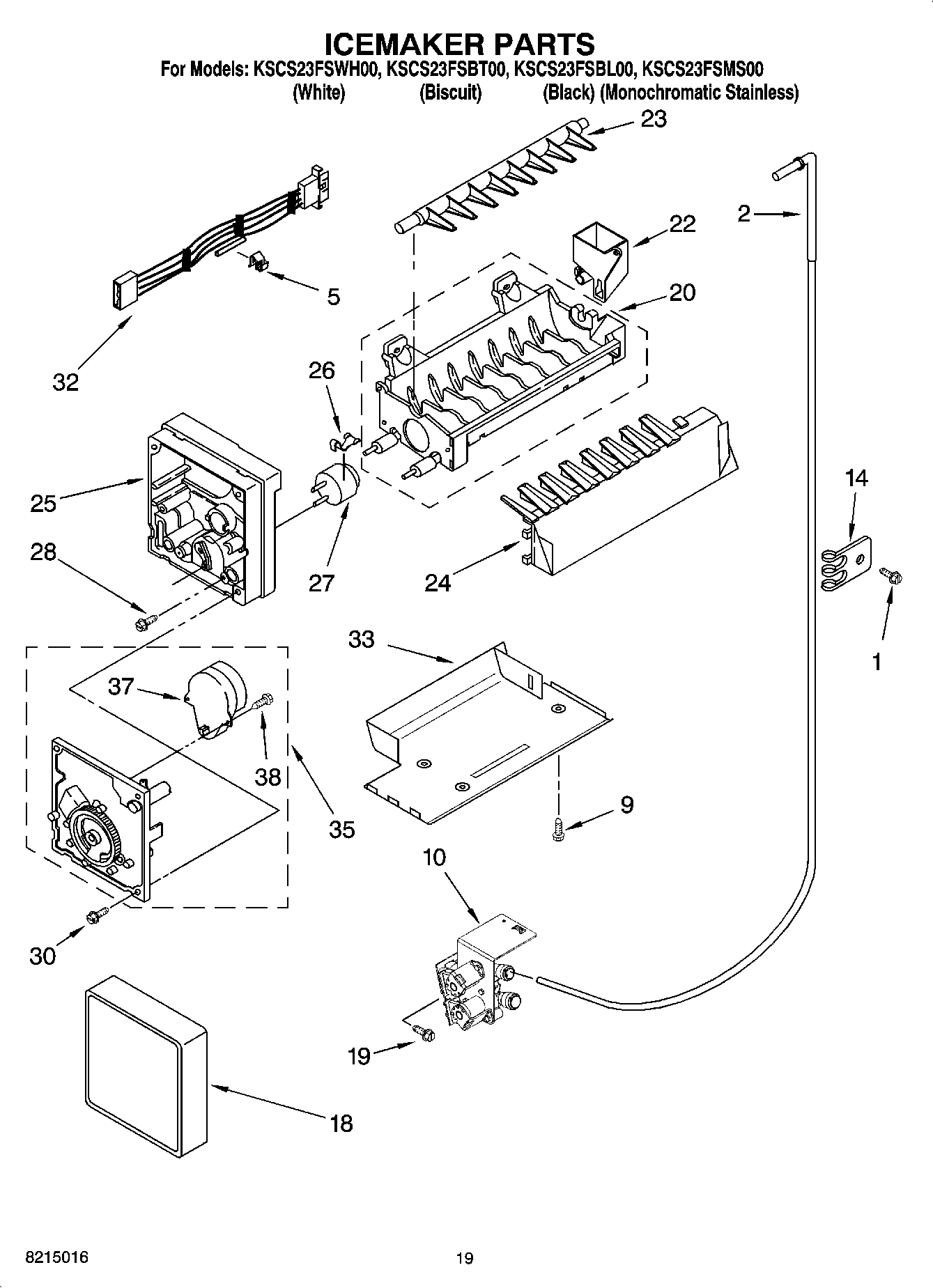12 - ICEMAKER PARTS, OPTIONAL PARTS (NOT INCLUDED)