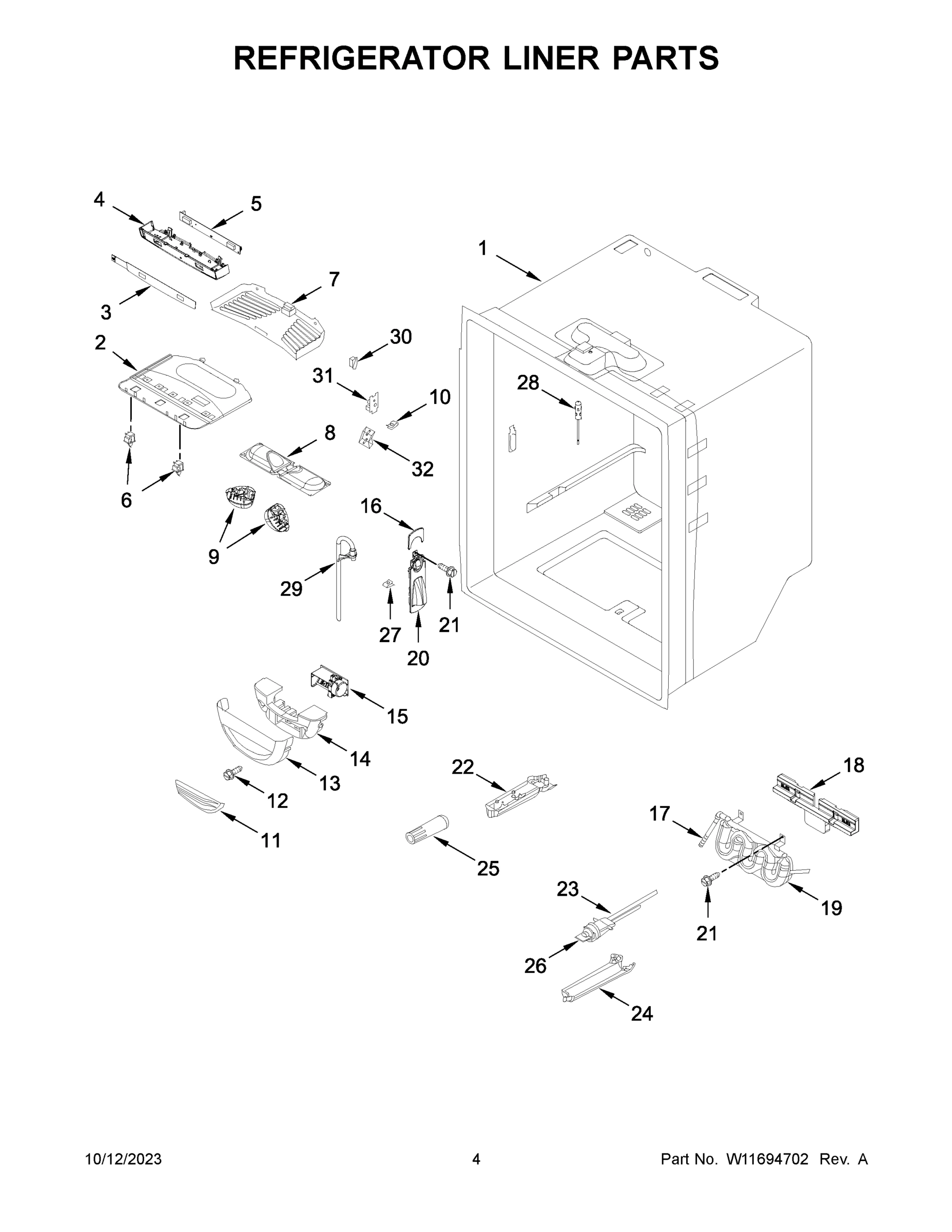 03 - REFRIGERATOR LINER PARTS