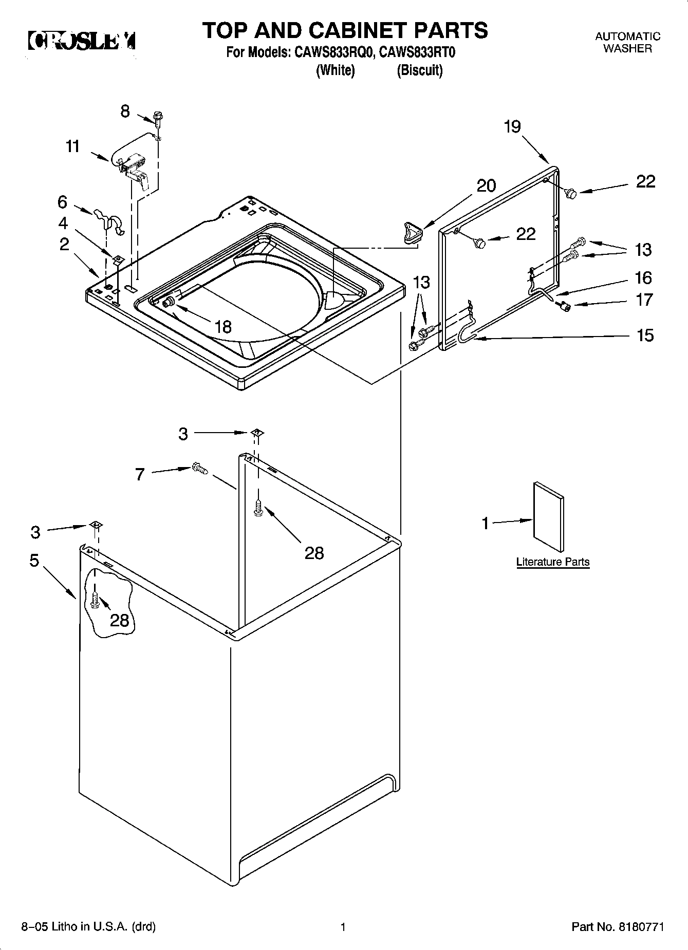 01 - TOP AND CABINET PARTS