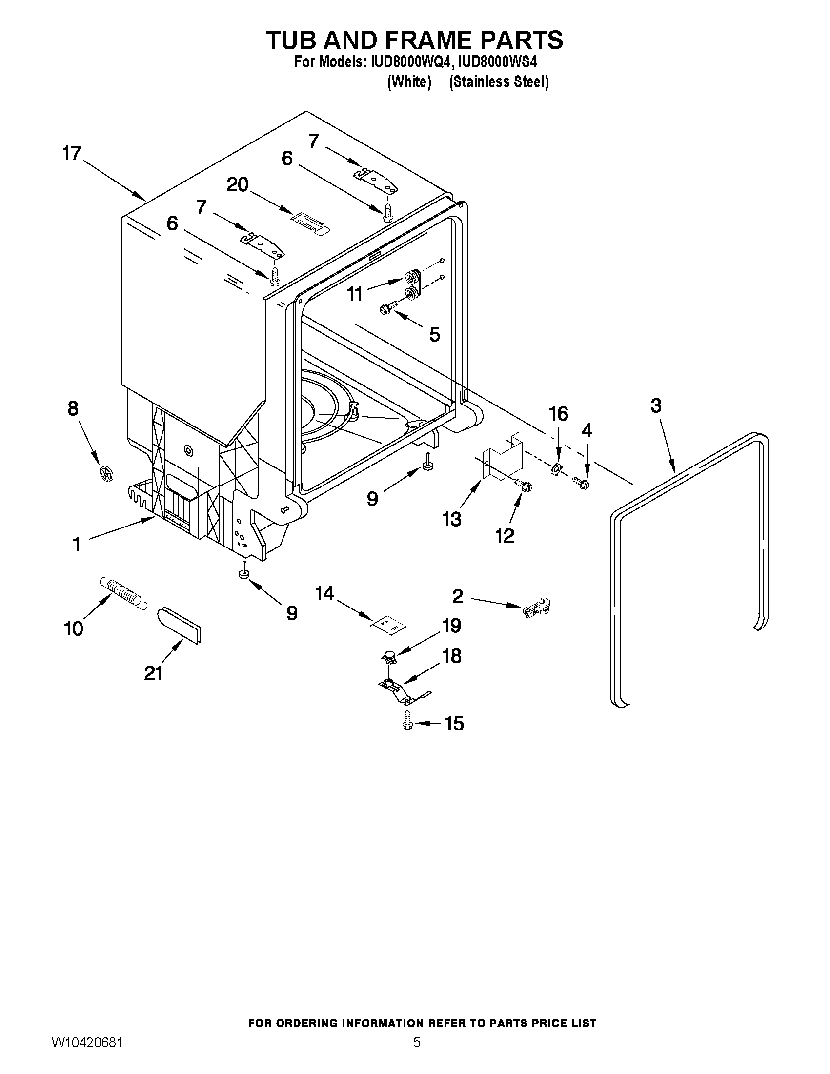 05 - TUB AND FRAME PARTS