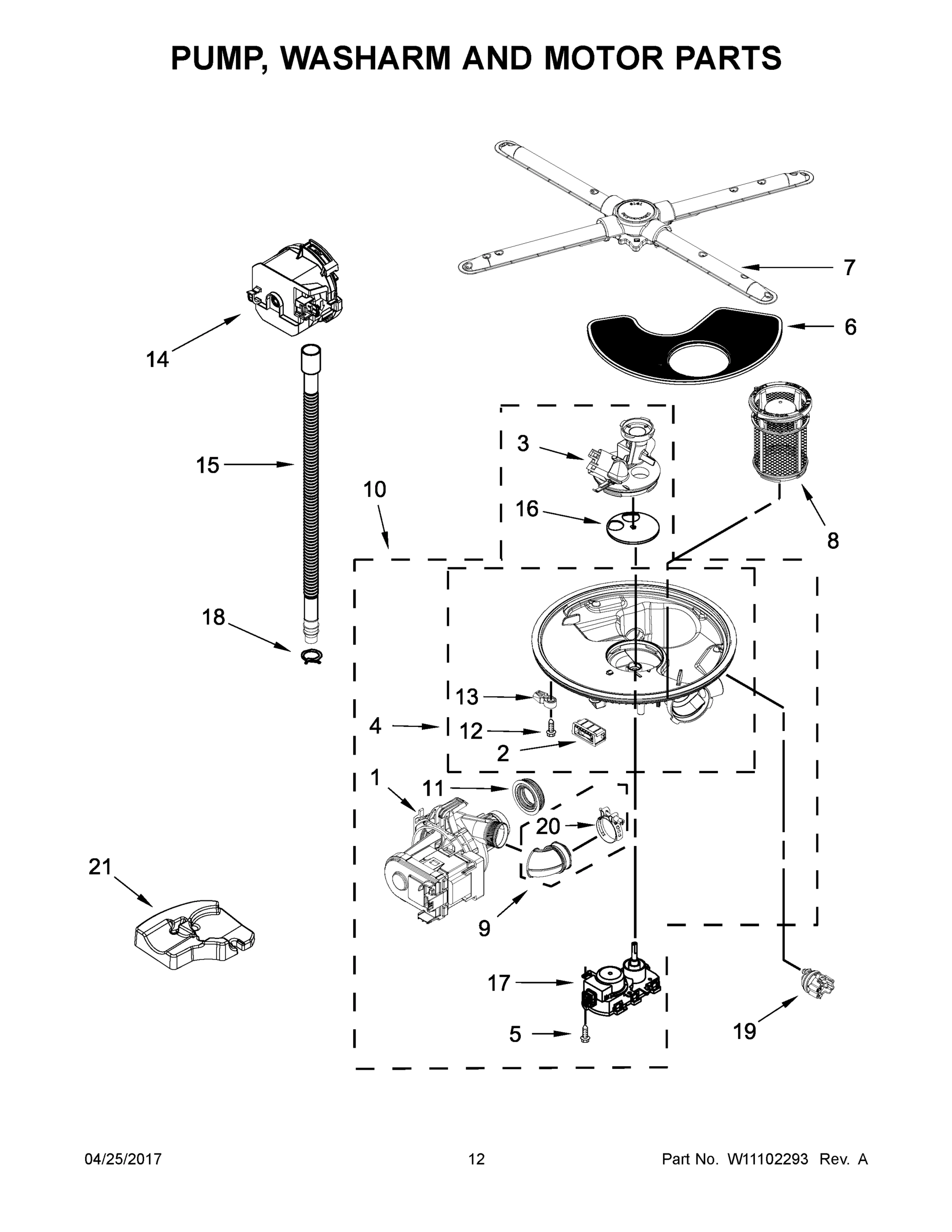 07 - PUMP, WASHARM AND MOTOR PARTS
