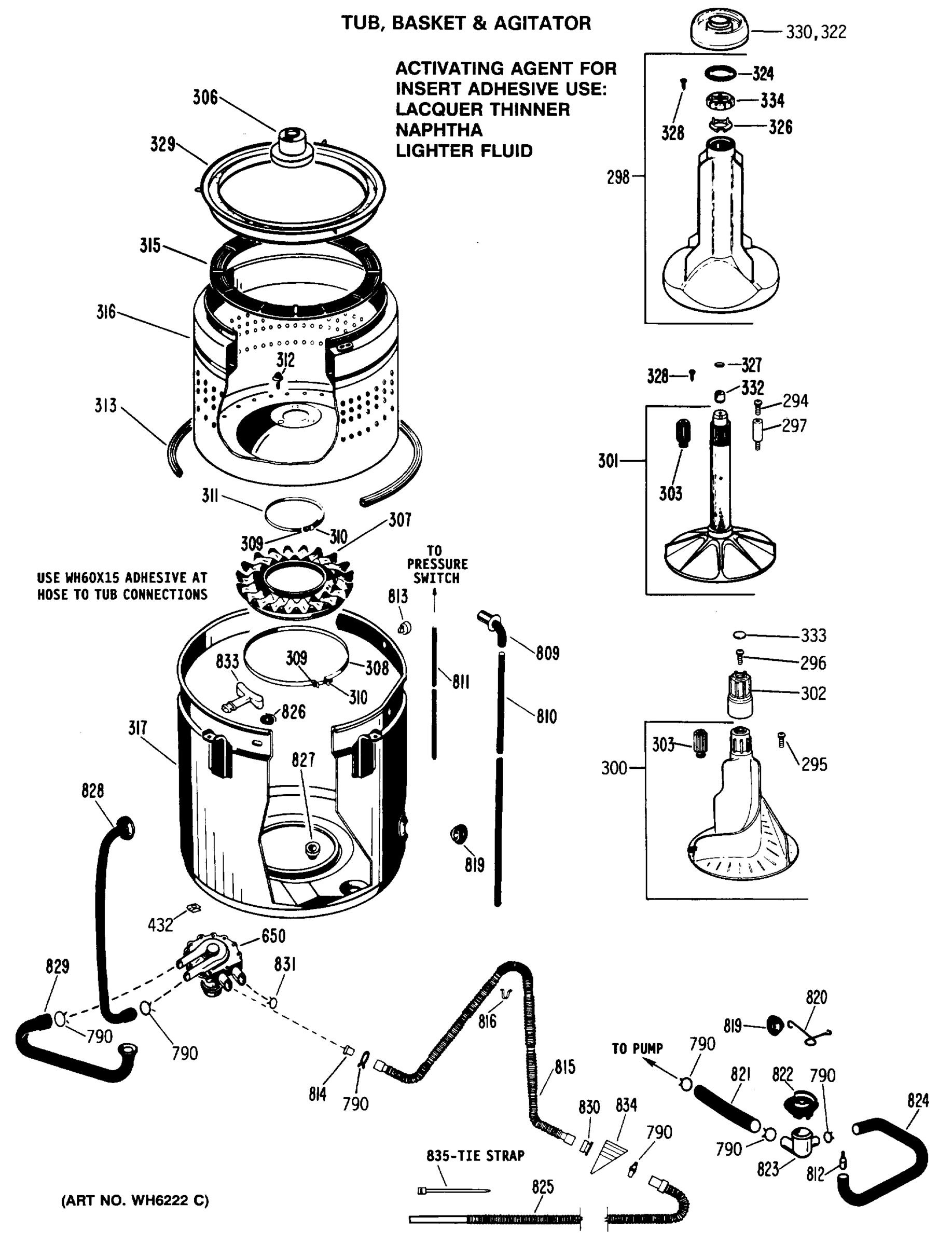 TUB, BASKET & AGITATOR