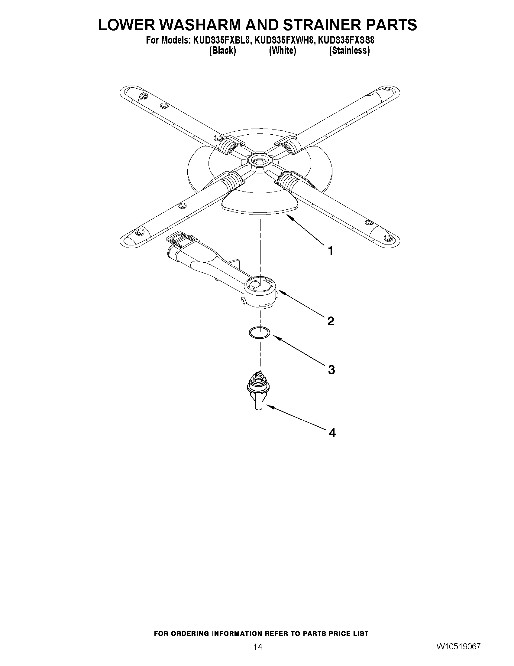 11 - LOWER WASHARM AND STRAINER PARTS