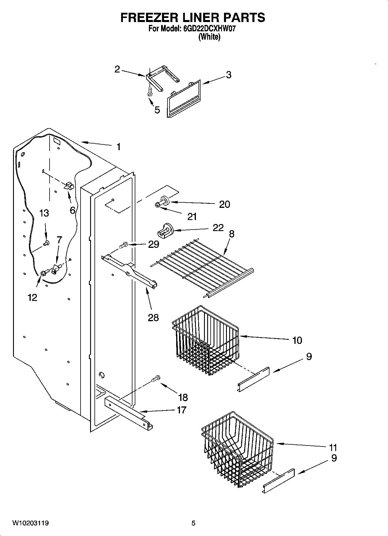 04 - FREEZER LINER PARTS