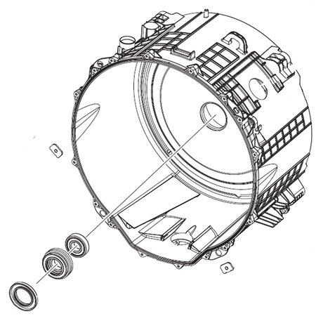 DC97-21739D Samsung Semi-Tub Back
