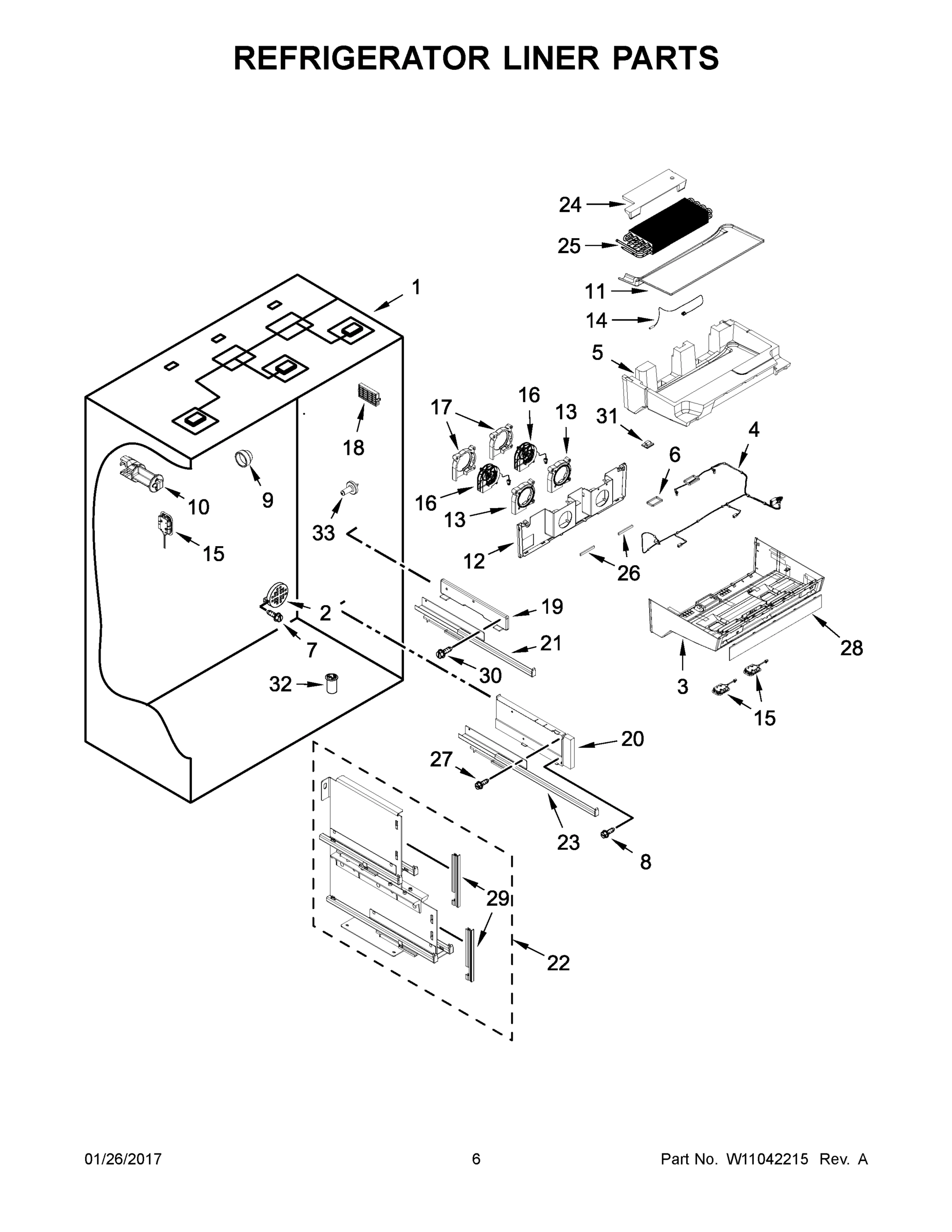 04 - REFRIGERATOR LINER PARTS