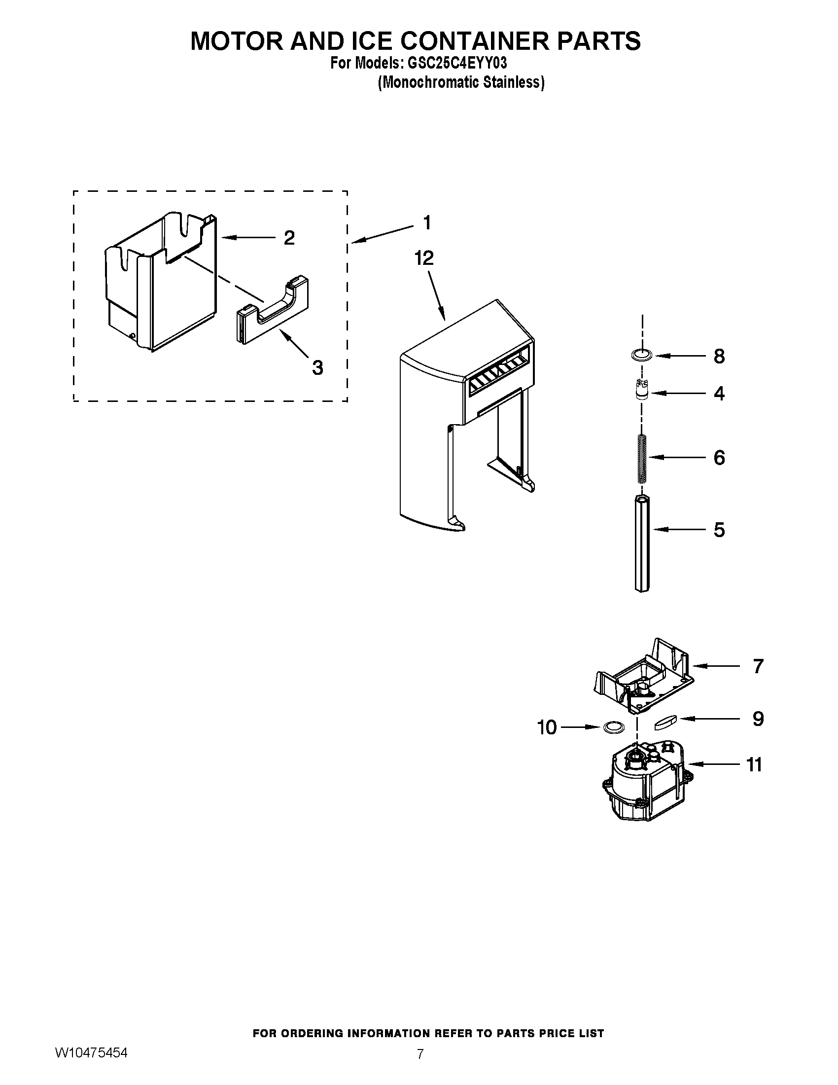 05 - MOTOR AND ICE CONTAINER PARTS
