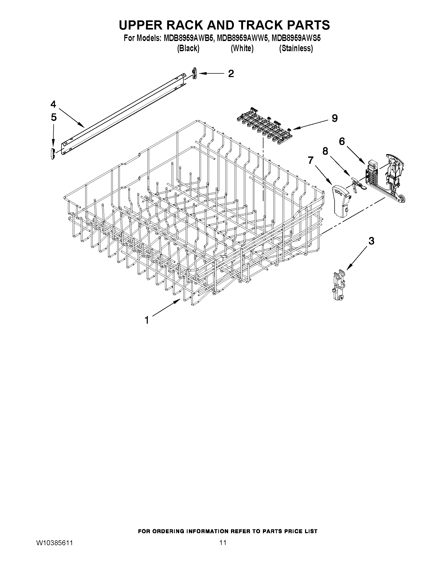 09 - UPPER RACK AND TRACK PARTS