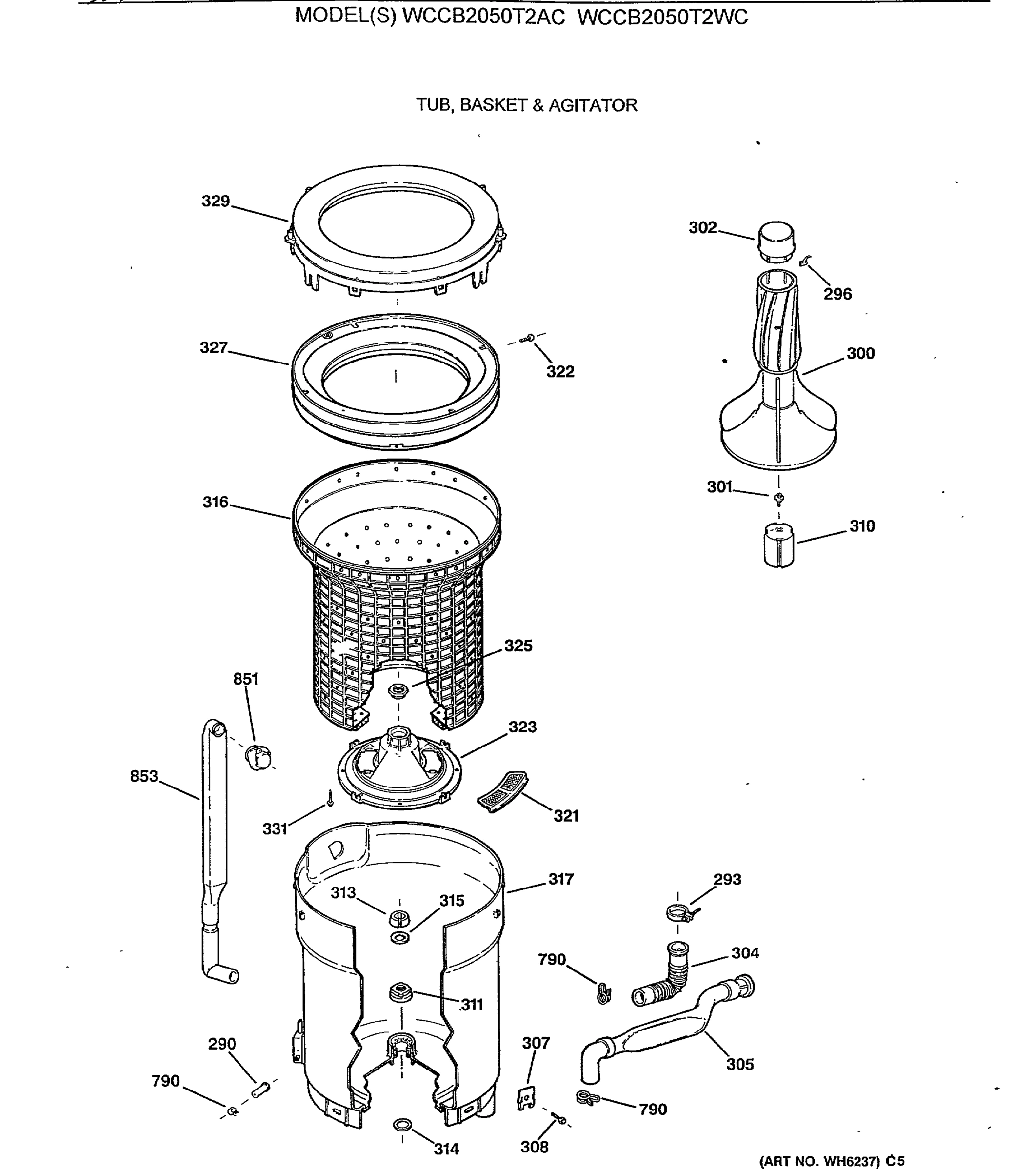 TUB, BASKET & AGITATOR