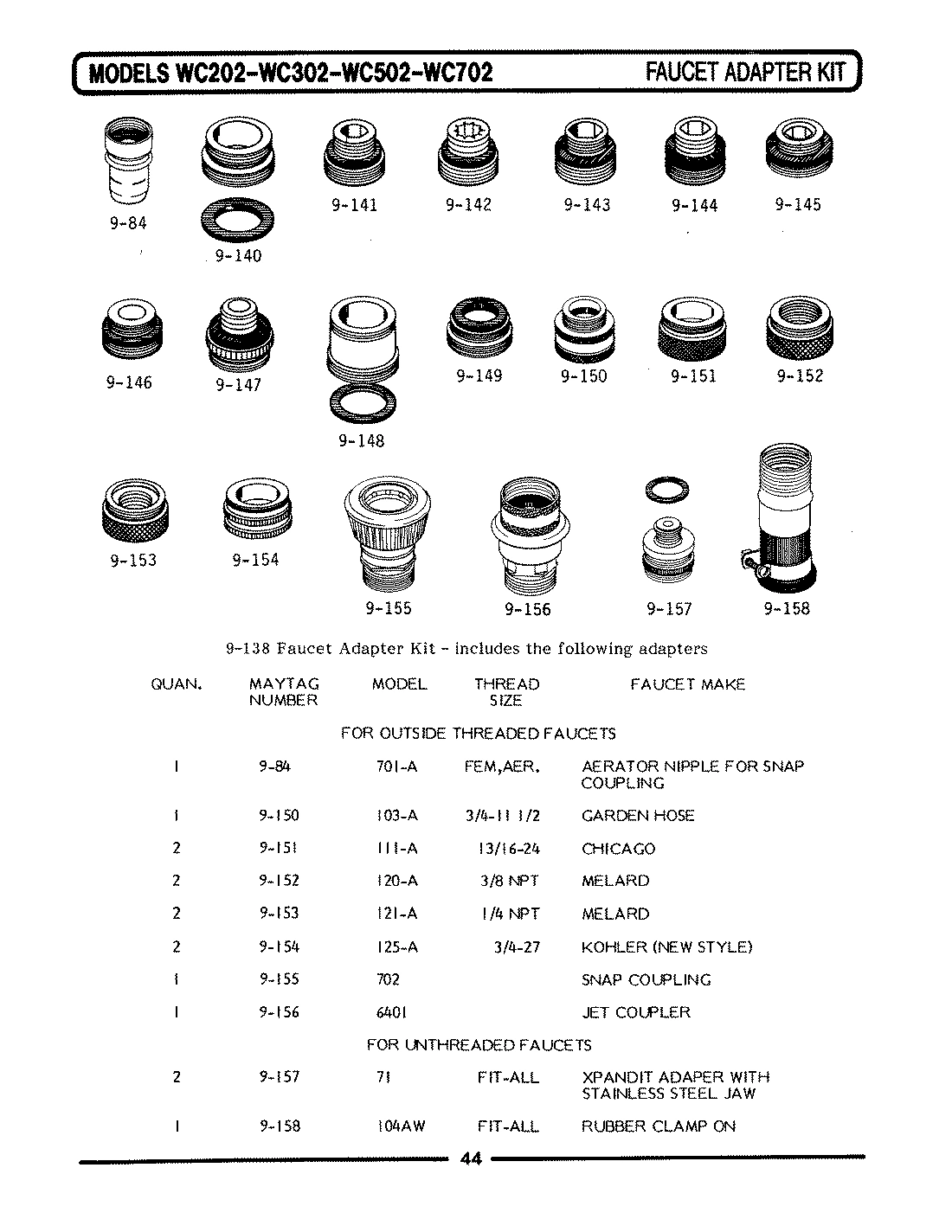 07 - FAUCET ADAPTER KIT (WC482)