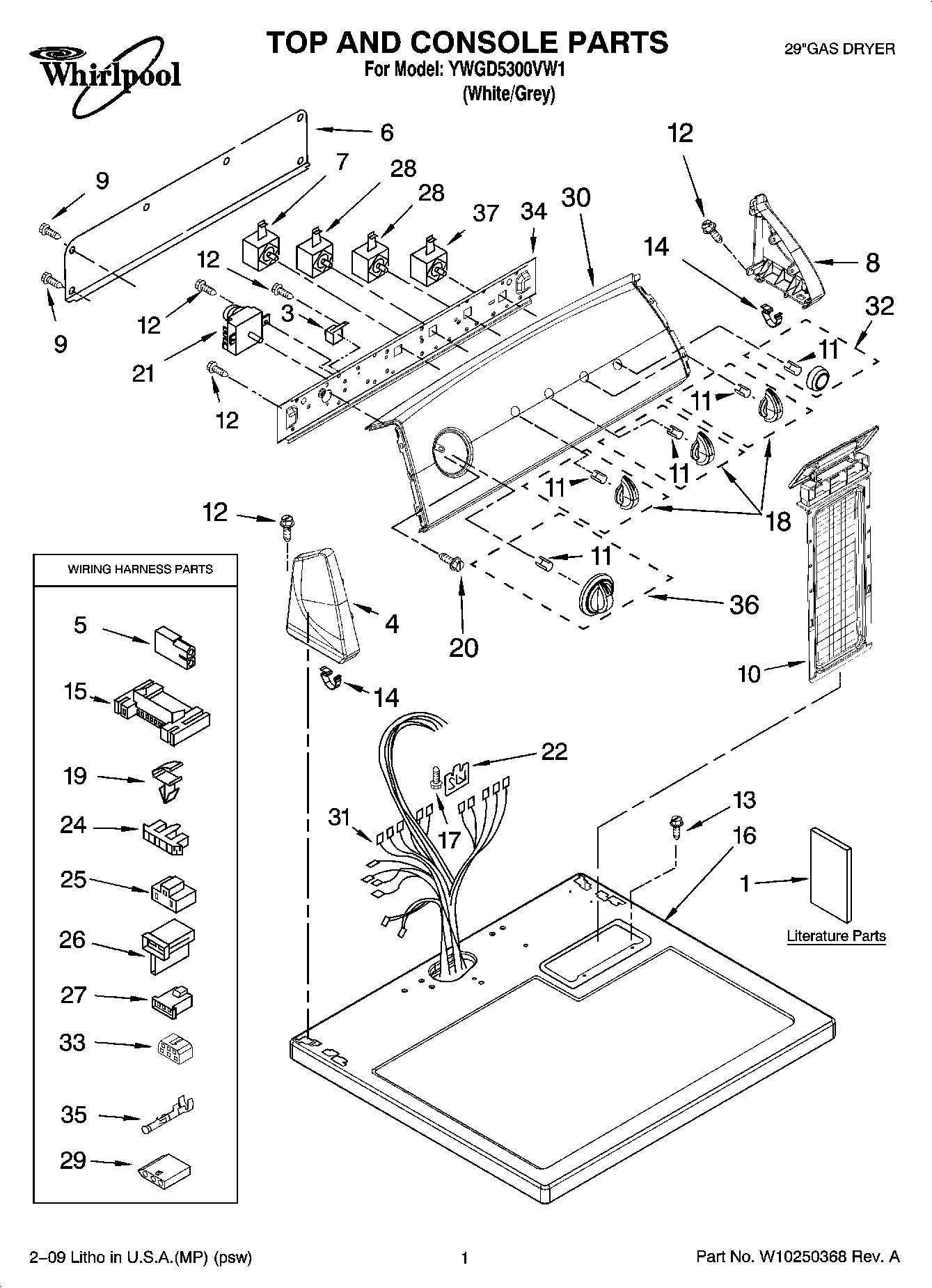 01 - TOP AND CONSOLE PARTS
