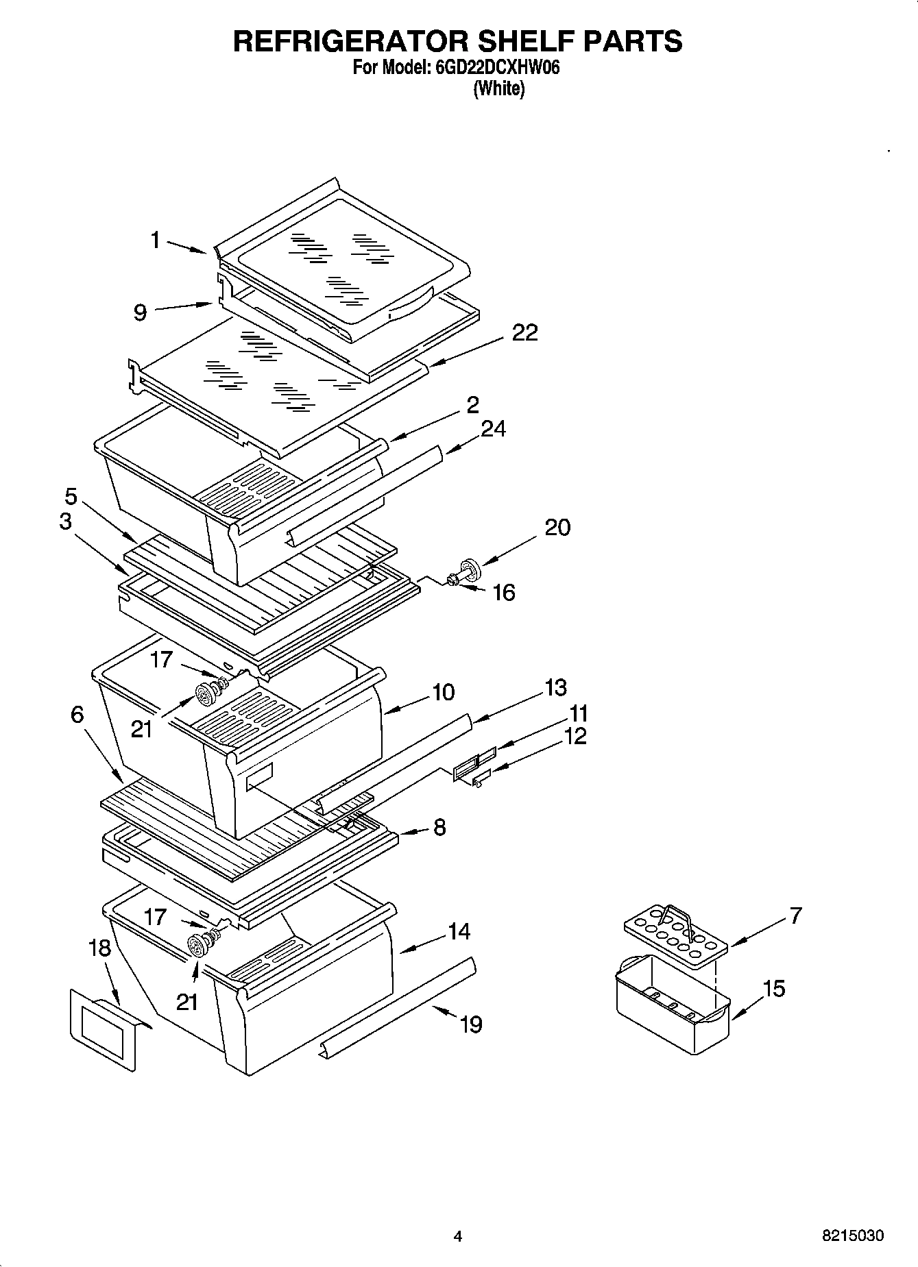 03 - REFRIGERATOR SHELF PARTS