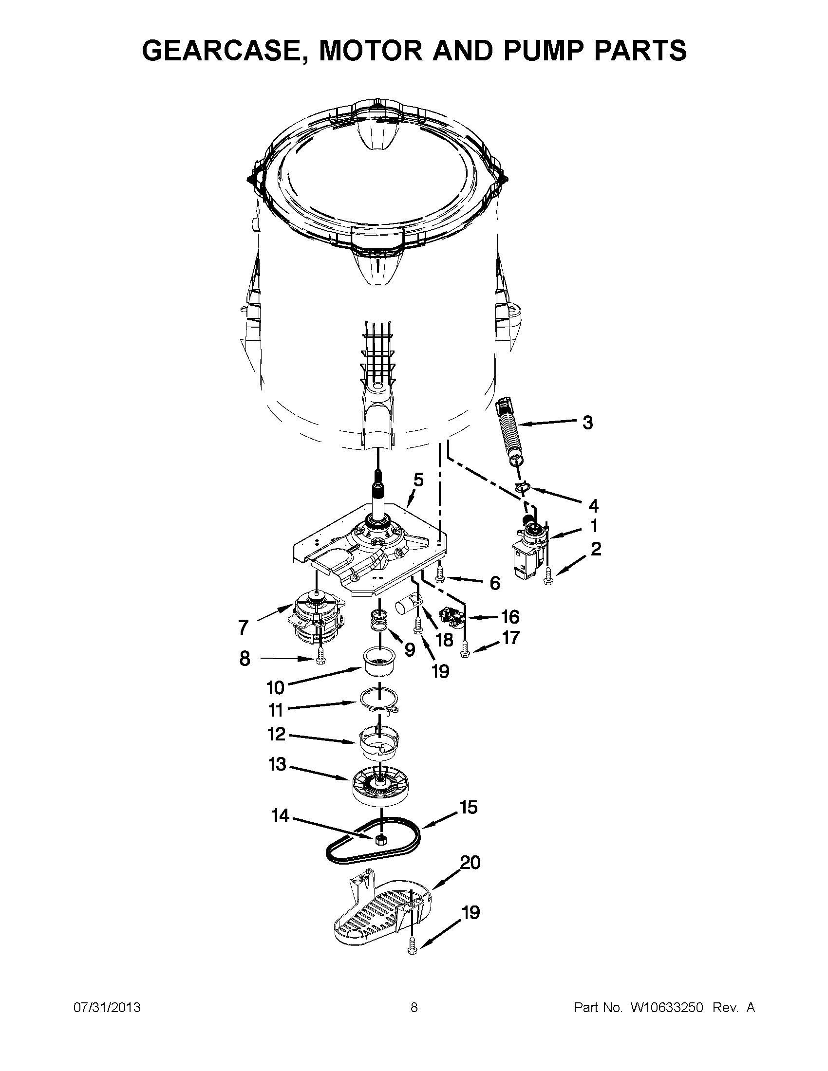 04 - GEARCASE, MOTOR AND PUMP PARTS
