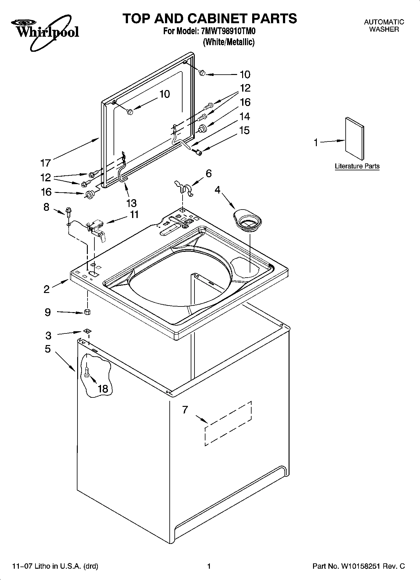 01 - TOP AND CABINET PARTS
