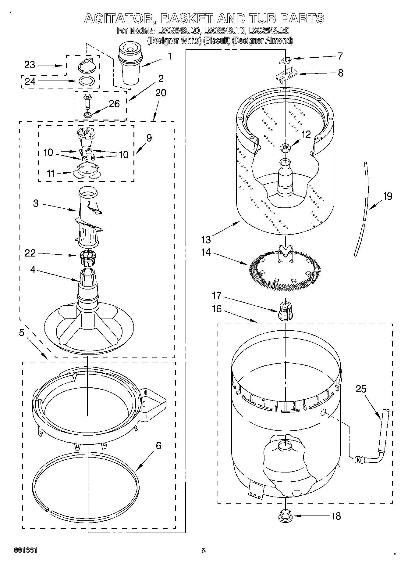 03 - AGITATOR, BASKET AND TUB