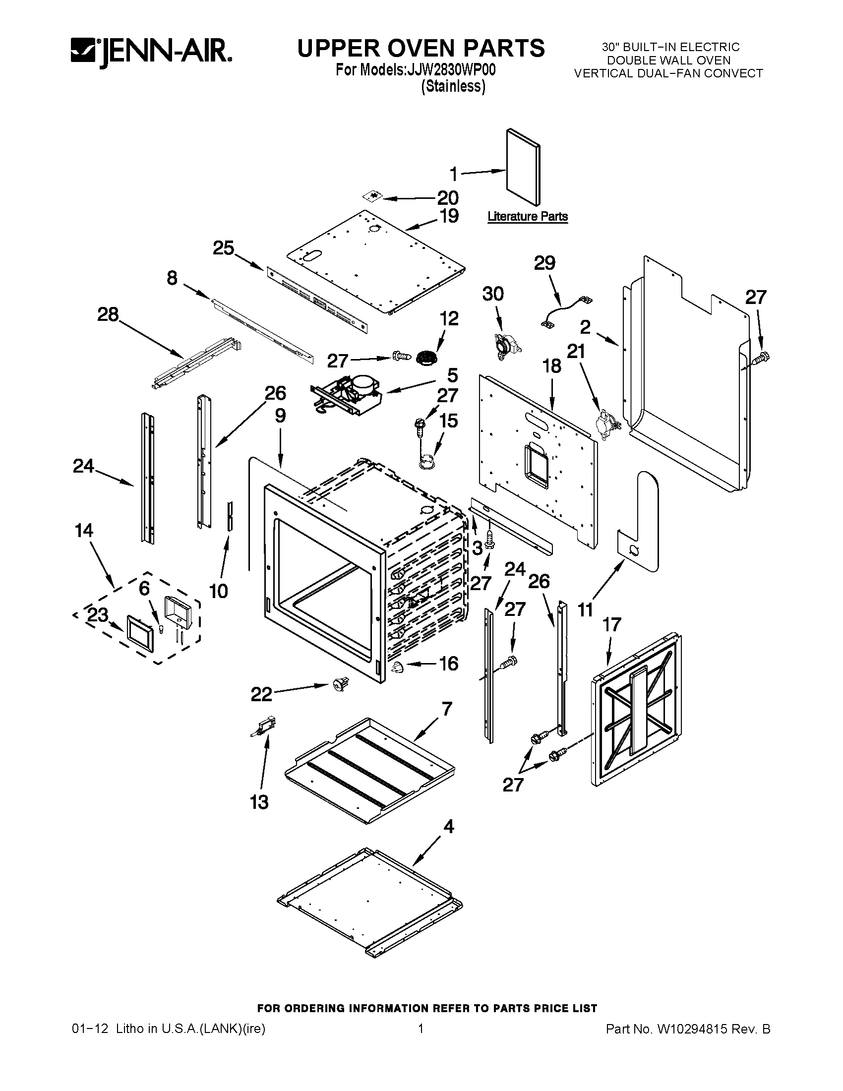 01 - UPPER OVEN PARTS