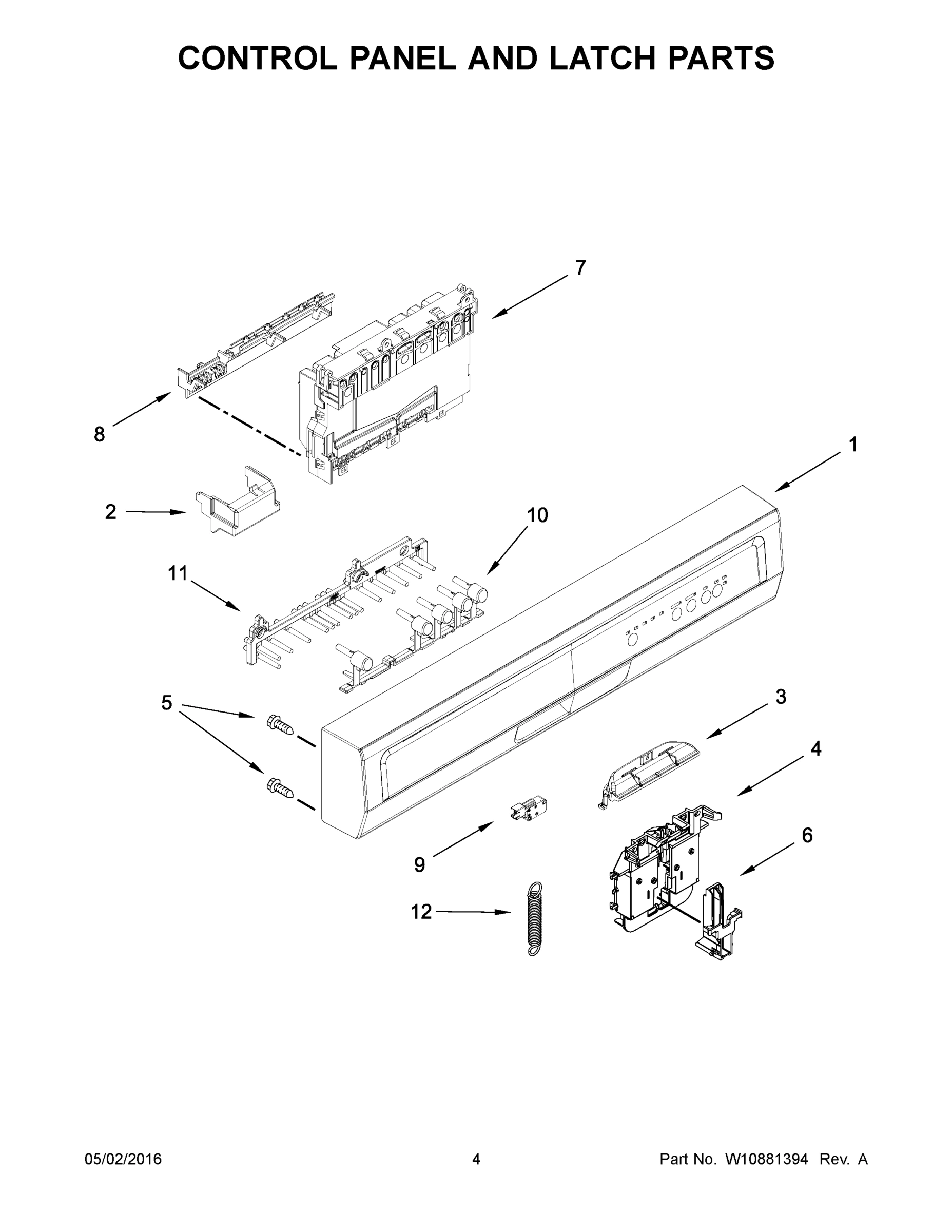 03 - CONTROL PANEL AND LATCH PARTS