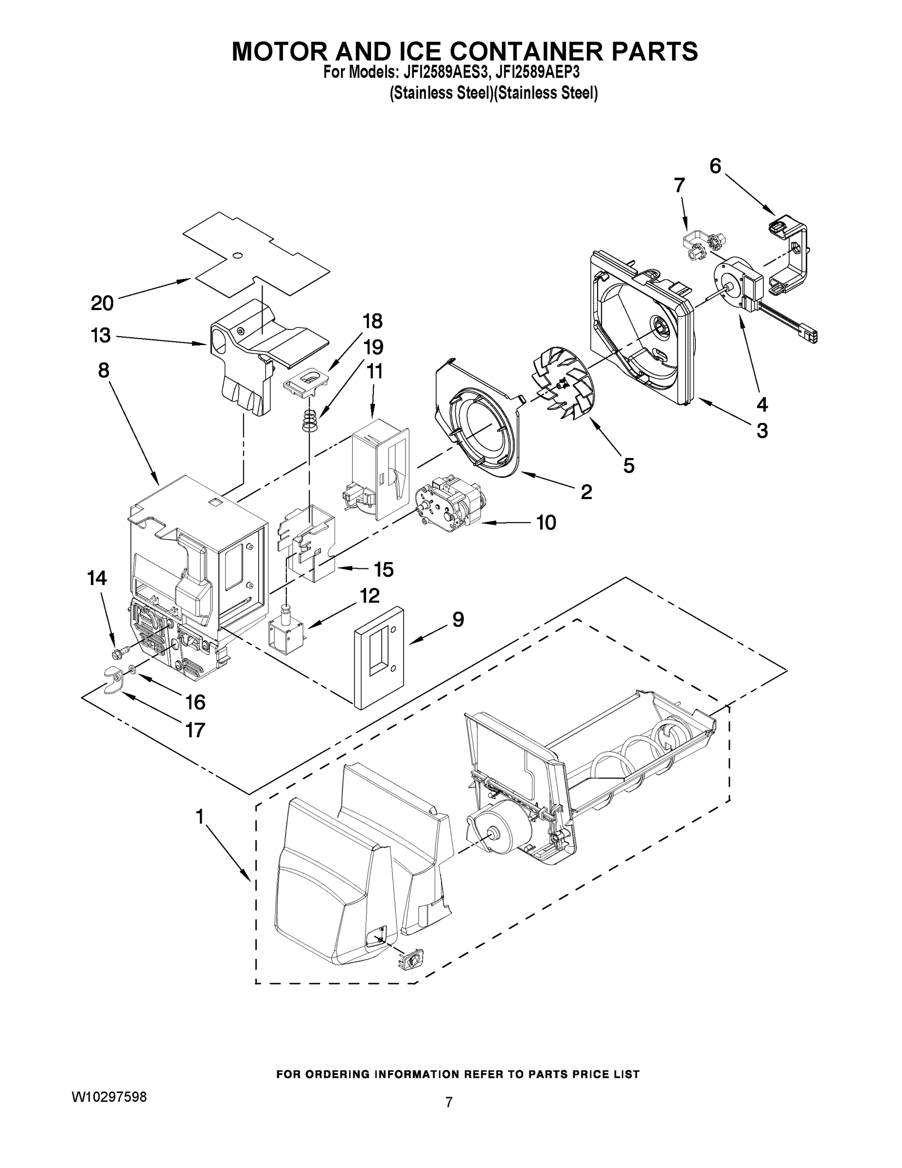 04 - MOTOR AND ICE CONTAINER PARTS