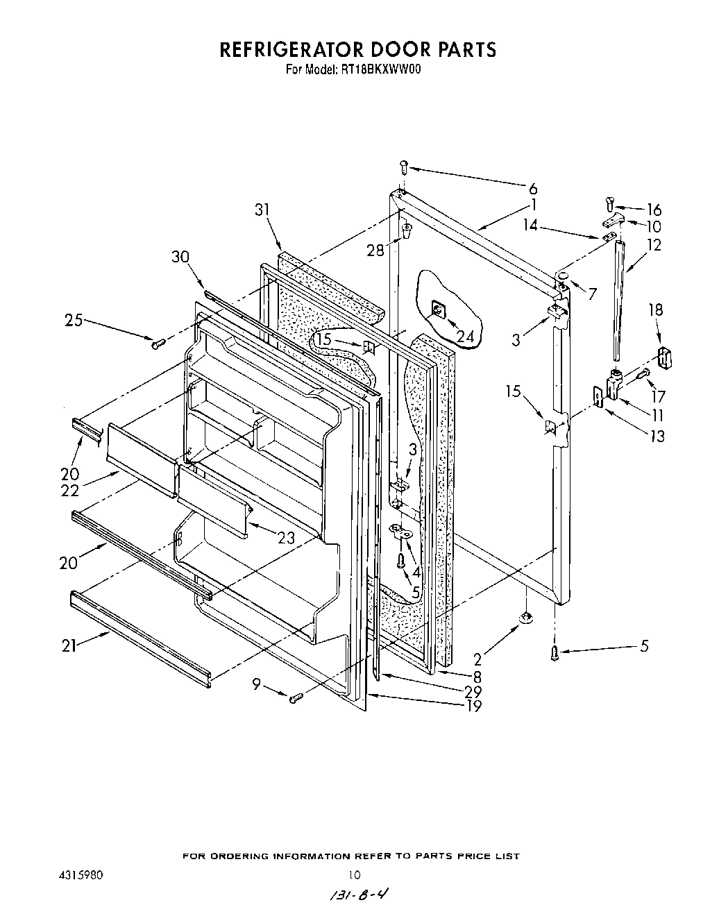 08 - REFRIGERATOR DOOR , NOT ILLUSTRATED