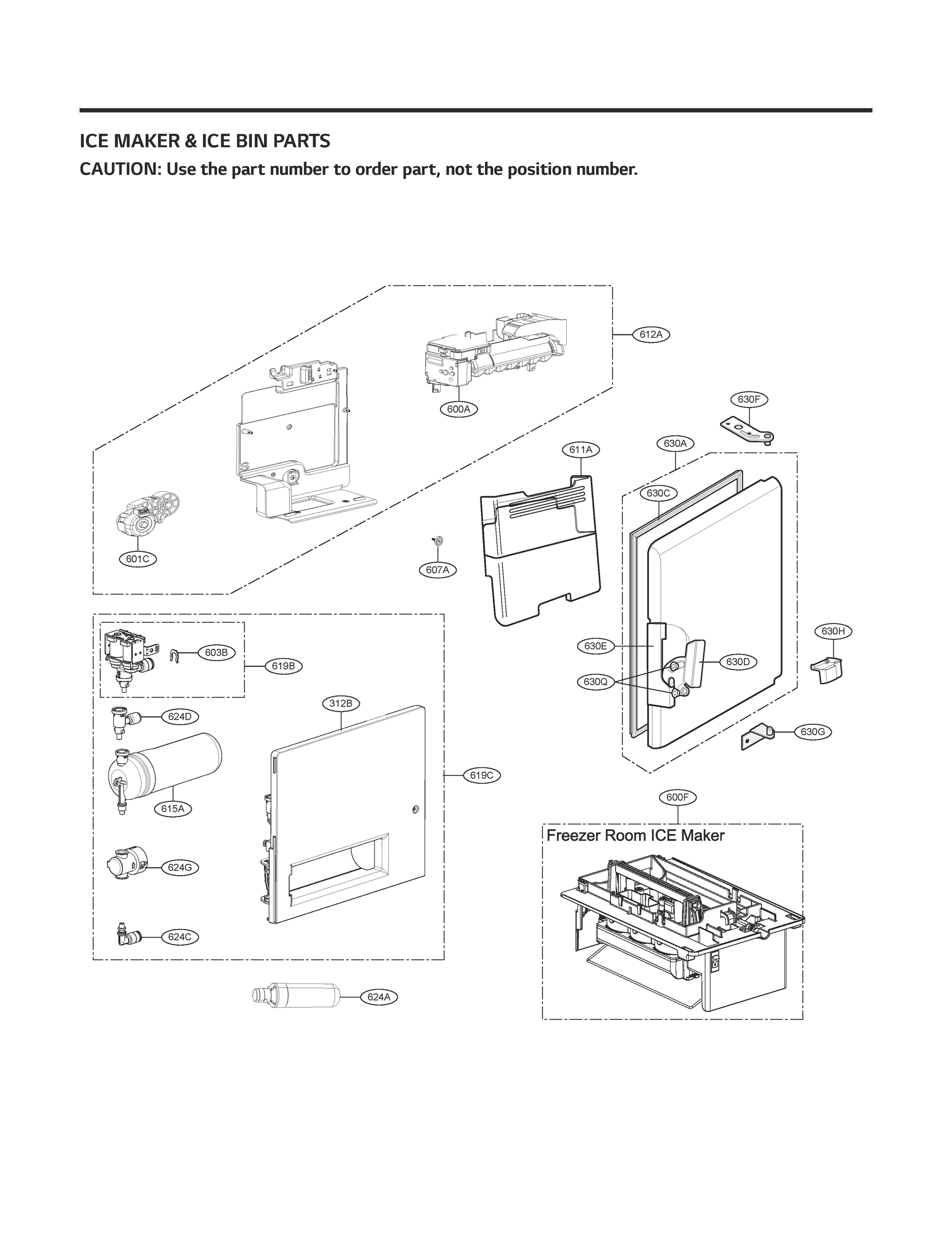 ICE MAKER & ICE BIN PARTS