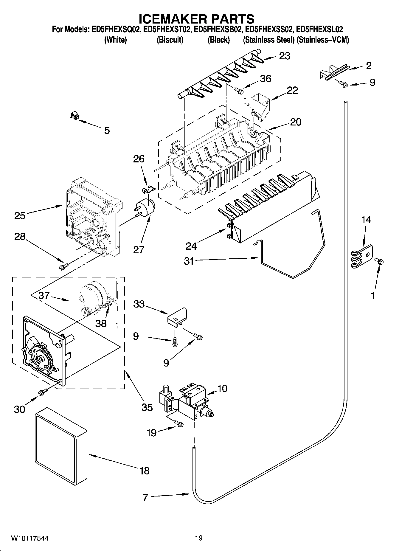 12 - ICEMAKER PARTS, OPTIONAL PARTS (NOT INCLUDED)