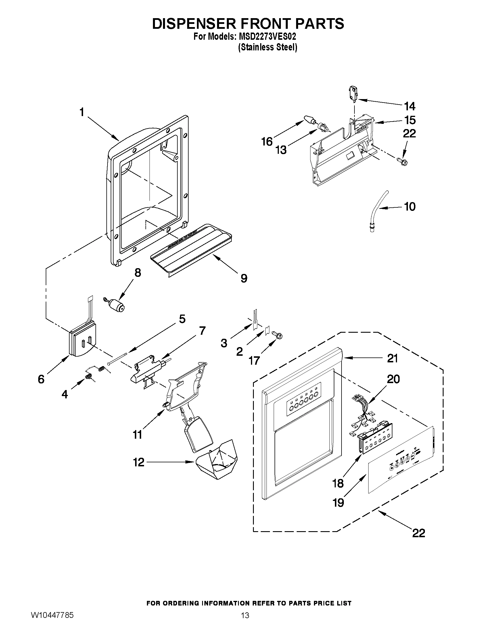 08 - DISPENSER FRONT PARTS