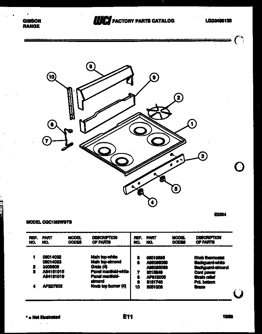 02 - BACKGUARD AND COOKTOP PARTS