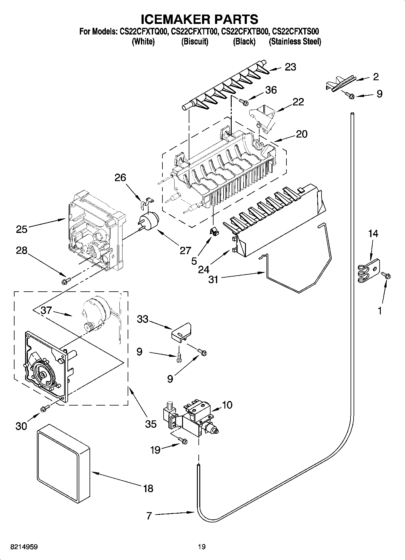 12 - ICEMAKER PARTS, OPTIONAL PARTS (NOT INCLUDED)