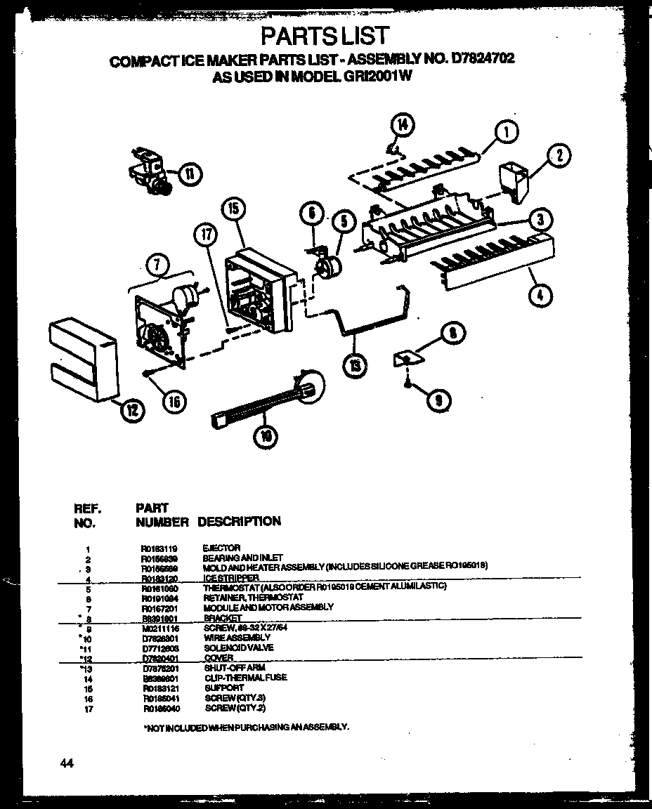 02 - COMPACT ICE MAKER PARTS LISTS