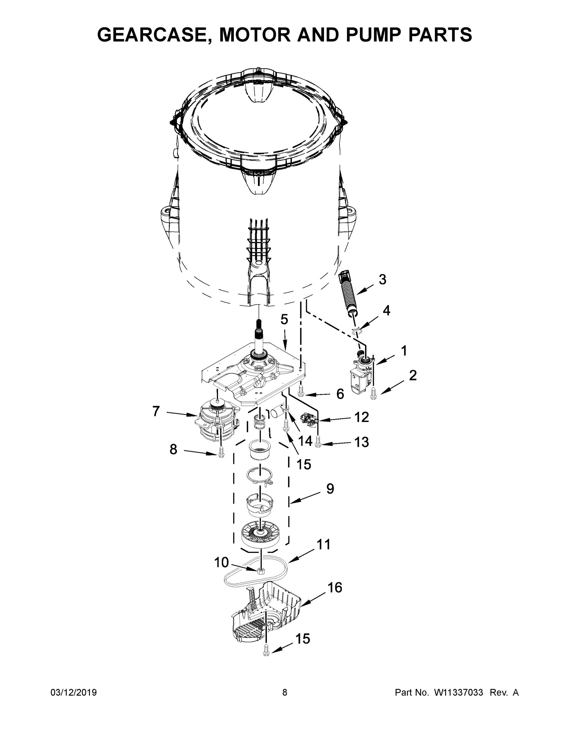 05 - GEARCASE, MOTOR AND PUMP PARTS