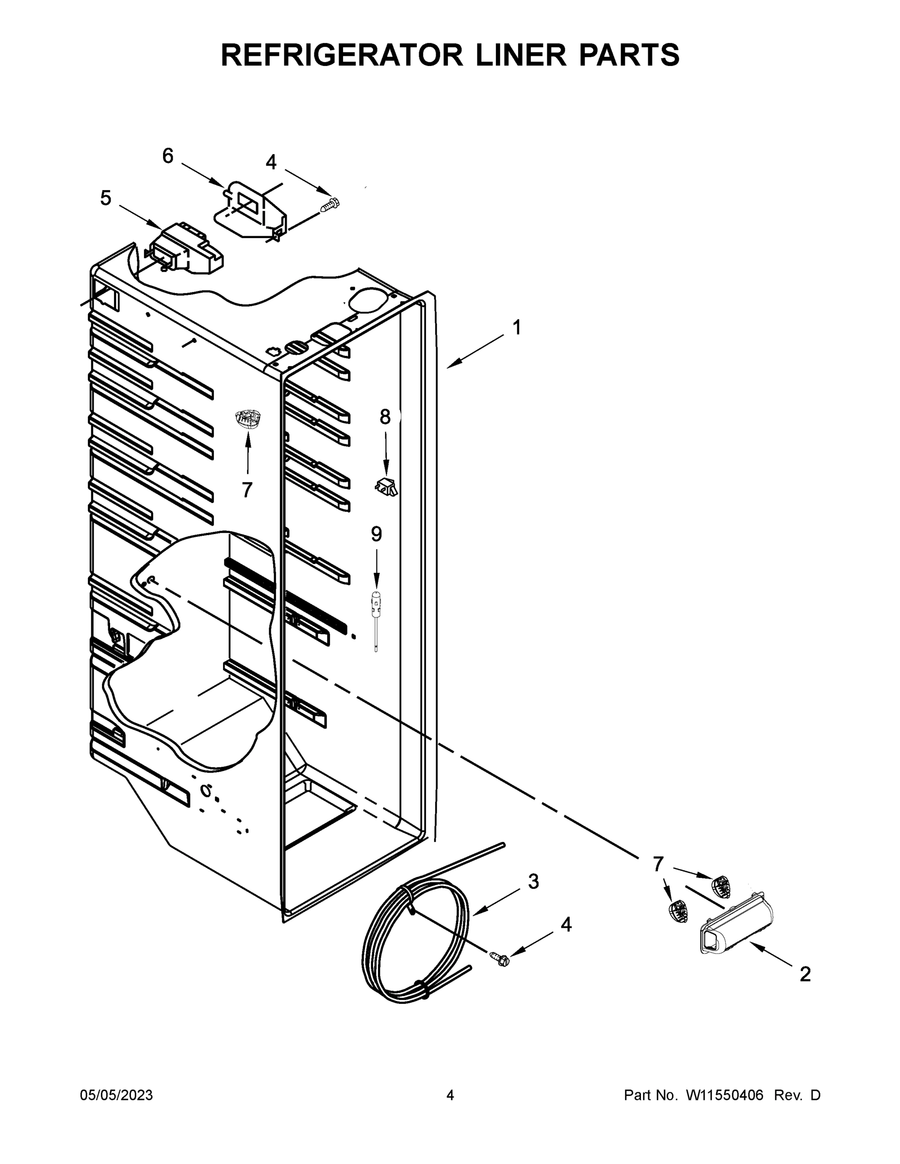 03 - REFRIGERATOR LINER PARTS