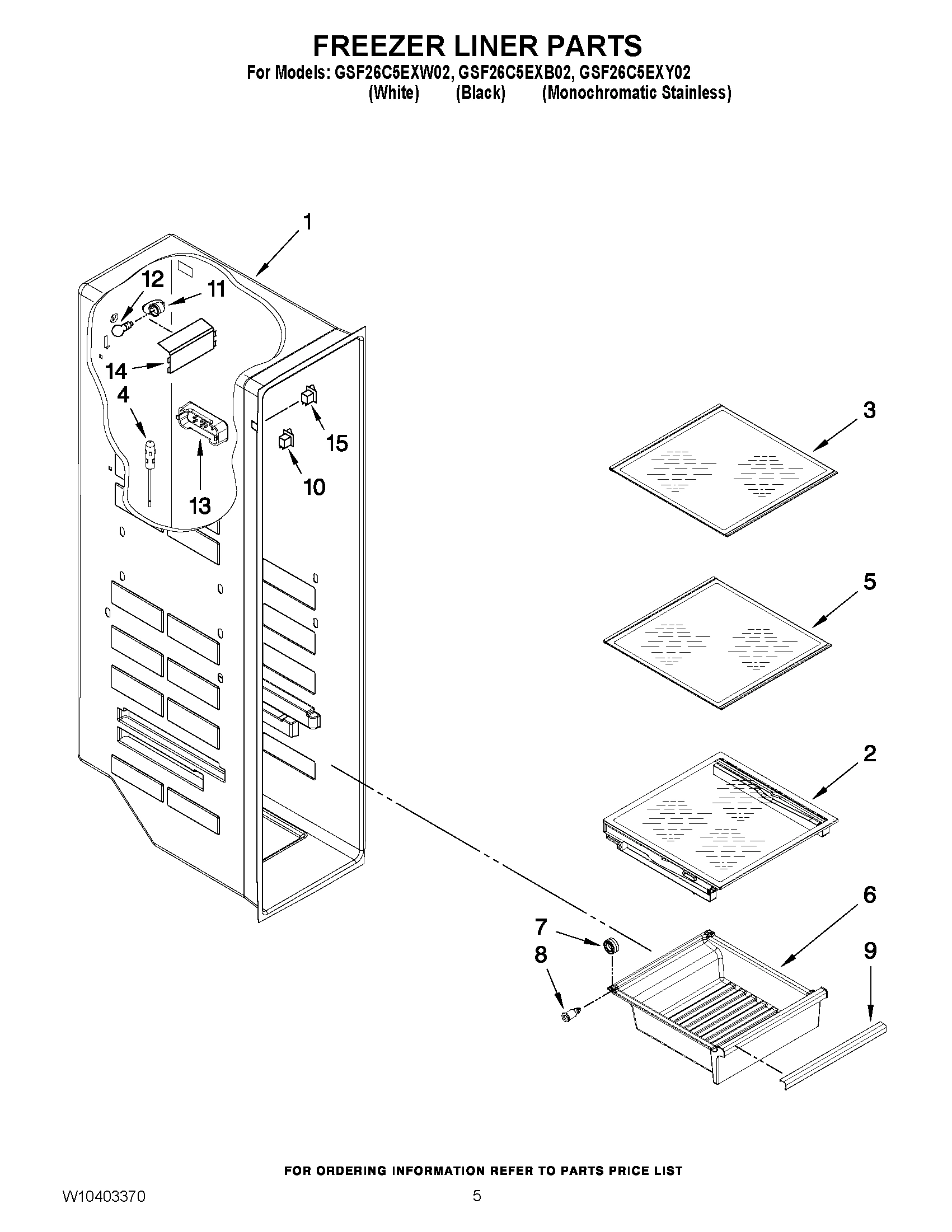 04 - FREEZER LINER PARTS