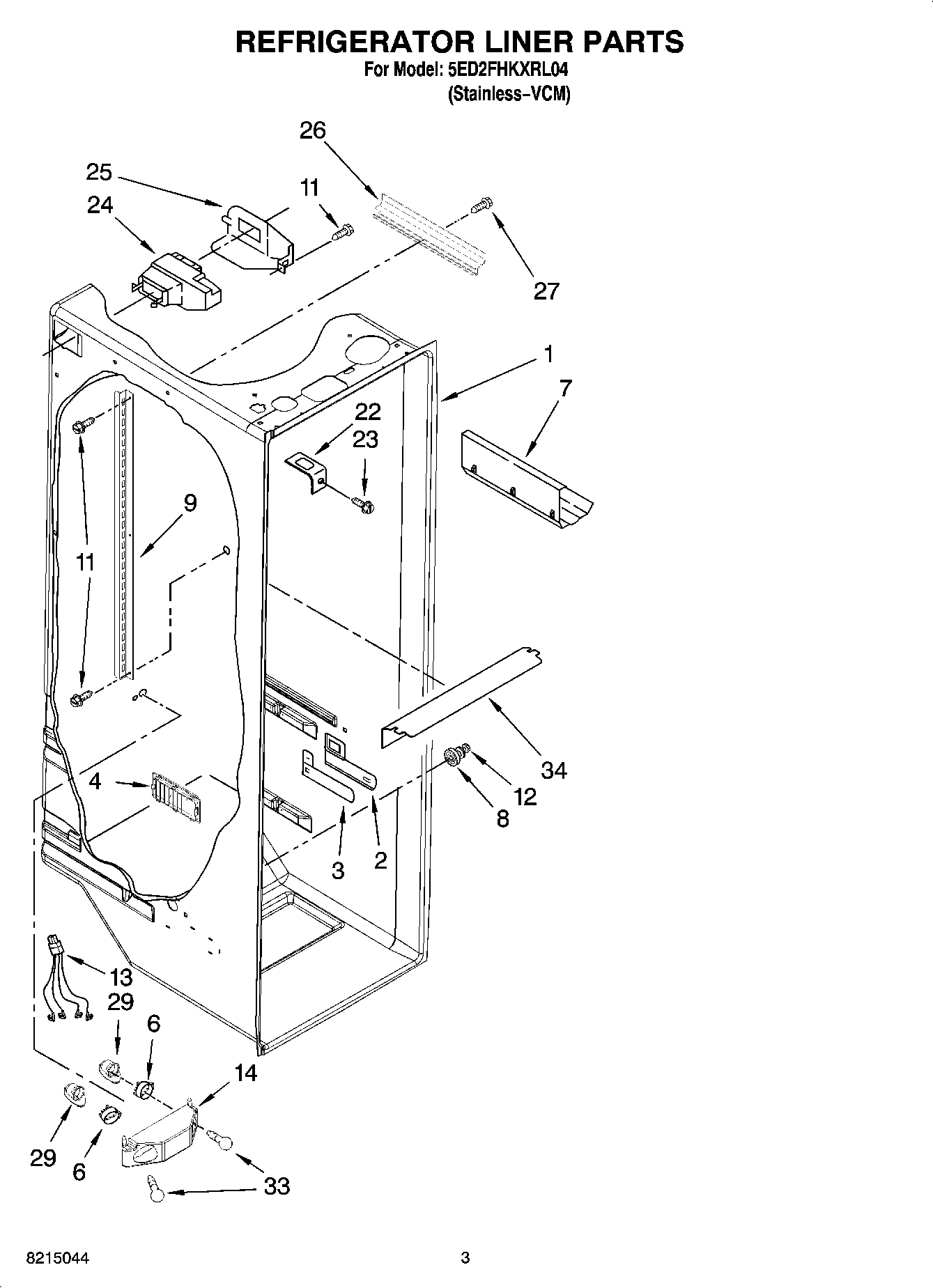 02 - REFRIGERATOR LINER PARTS