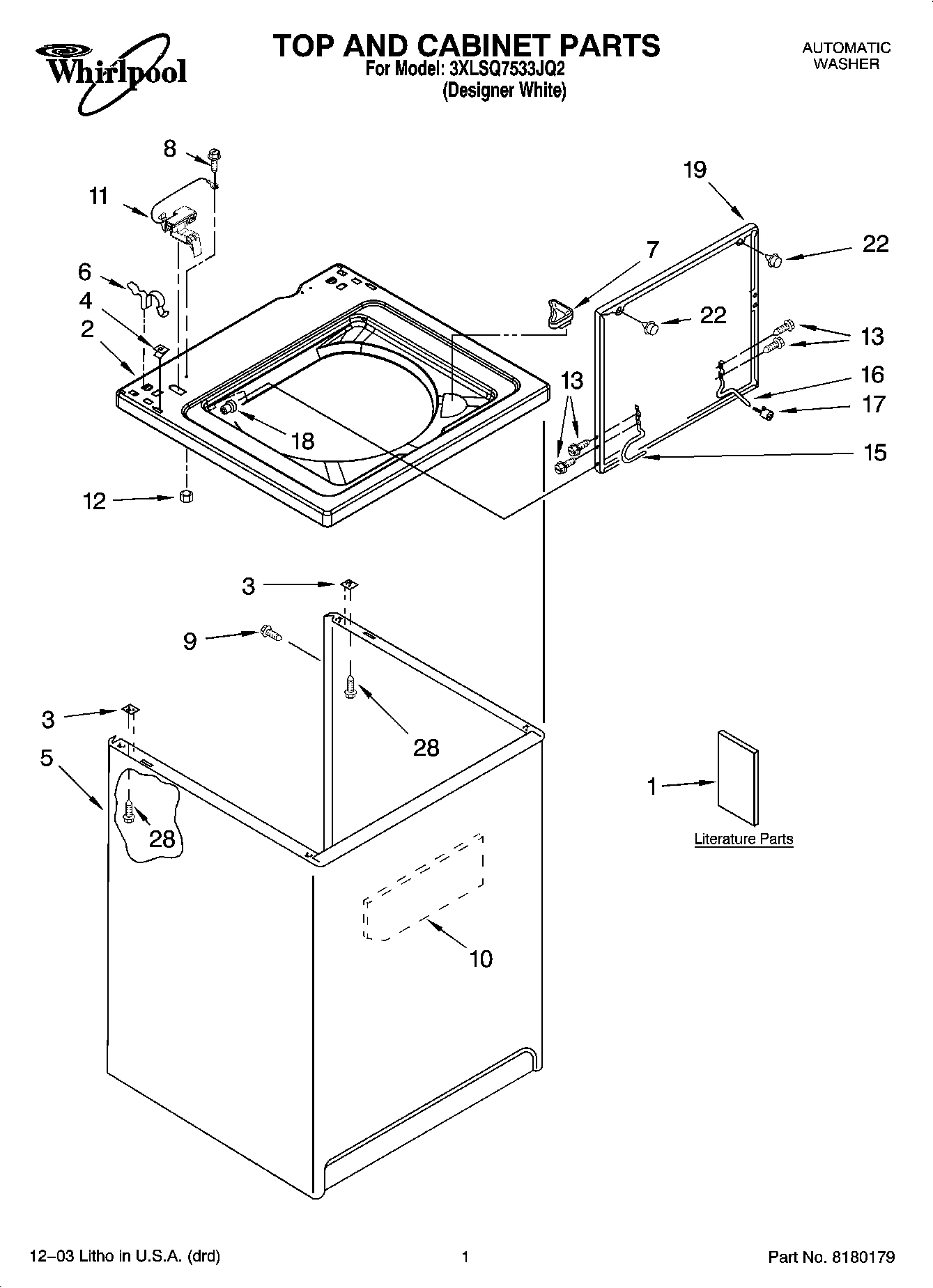 01 - TOP AND CABINET PARTS