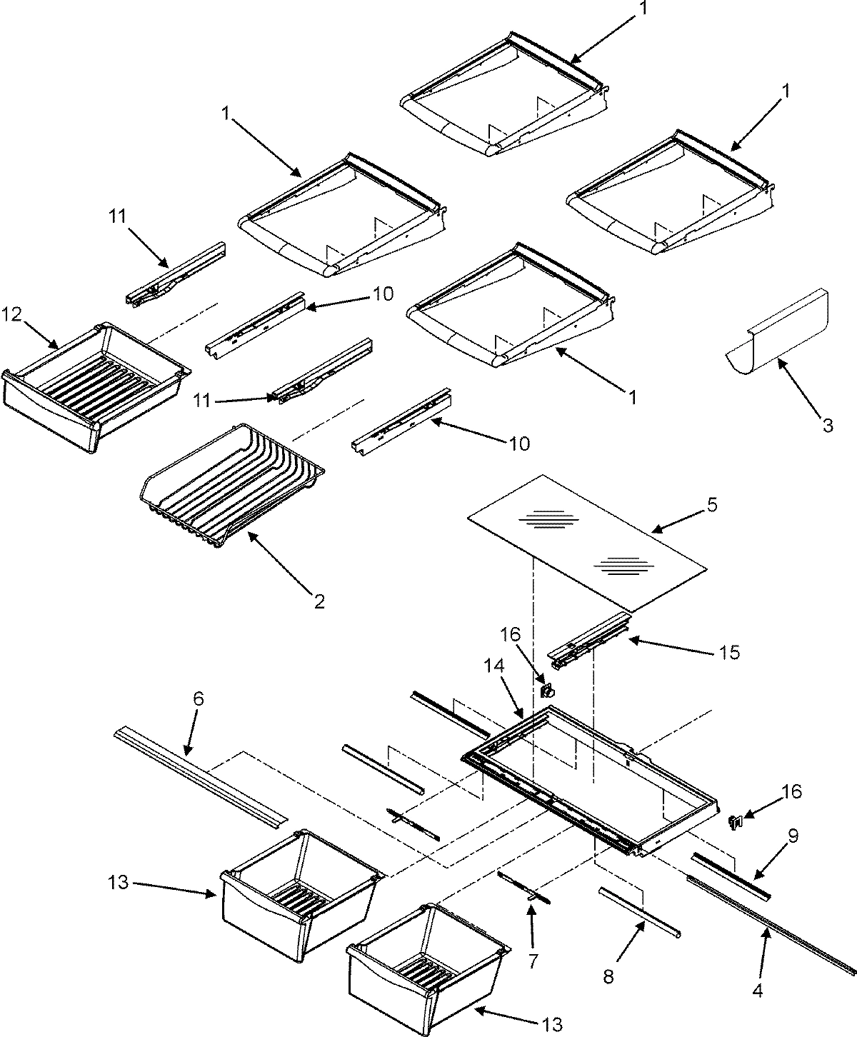 10 - REFRIGERATOR SHELVES