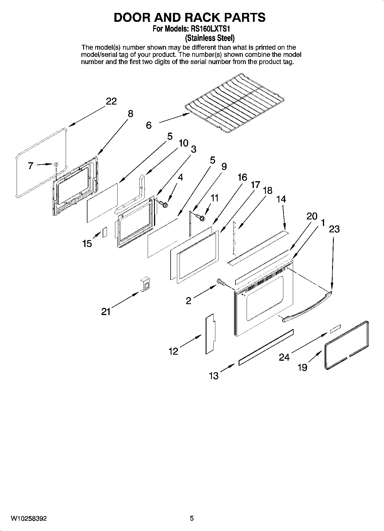 04 - DOOR AND RACK PARTS, OPTIONAL PARTS (NOT INCLUDED)