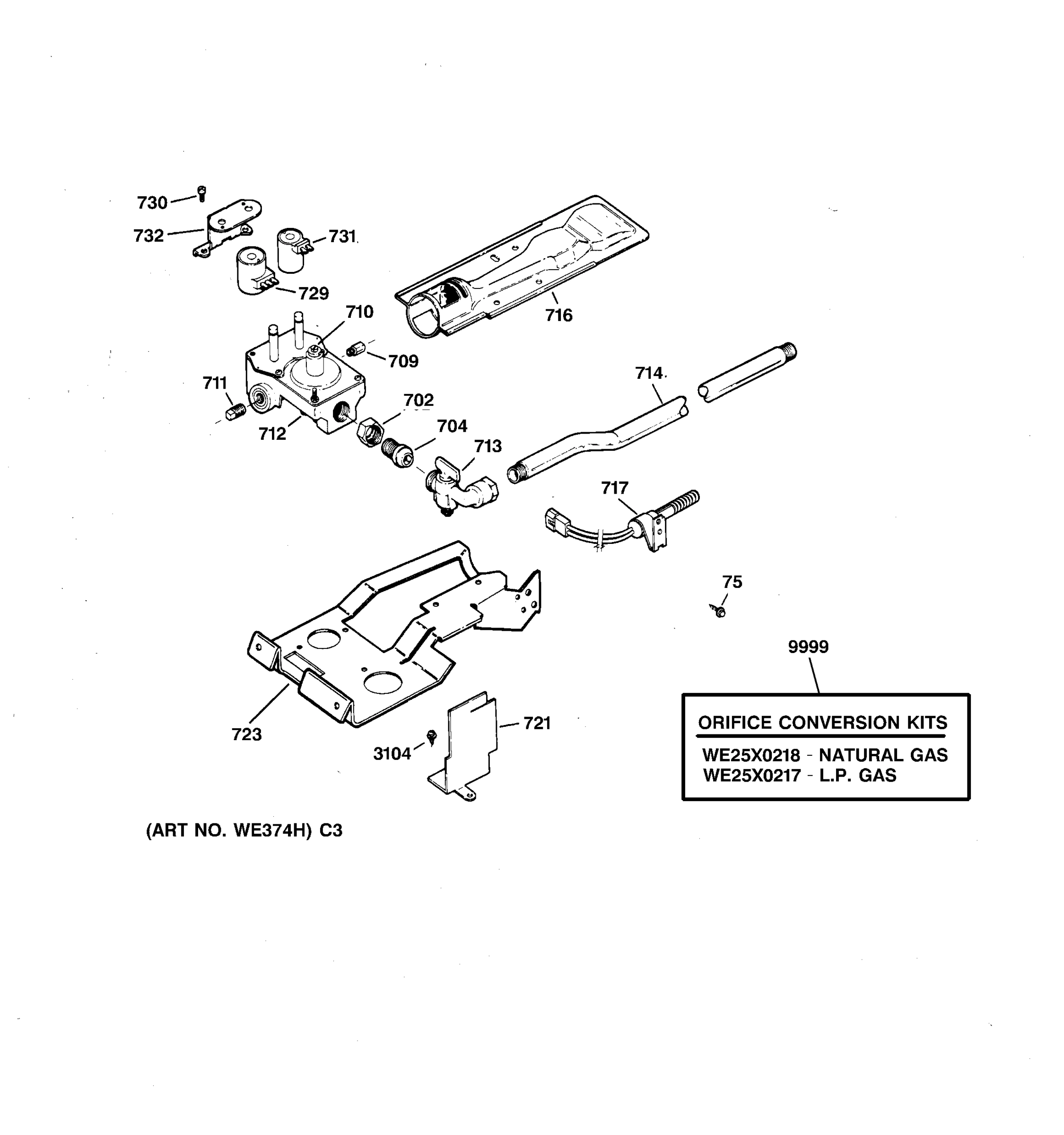 GAS VALVE & BURNER ASSEMBLY