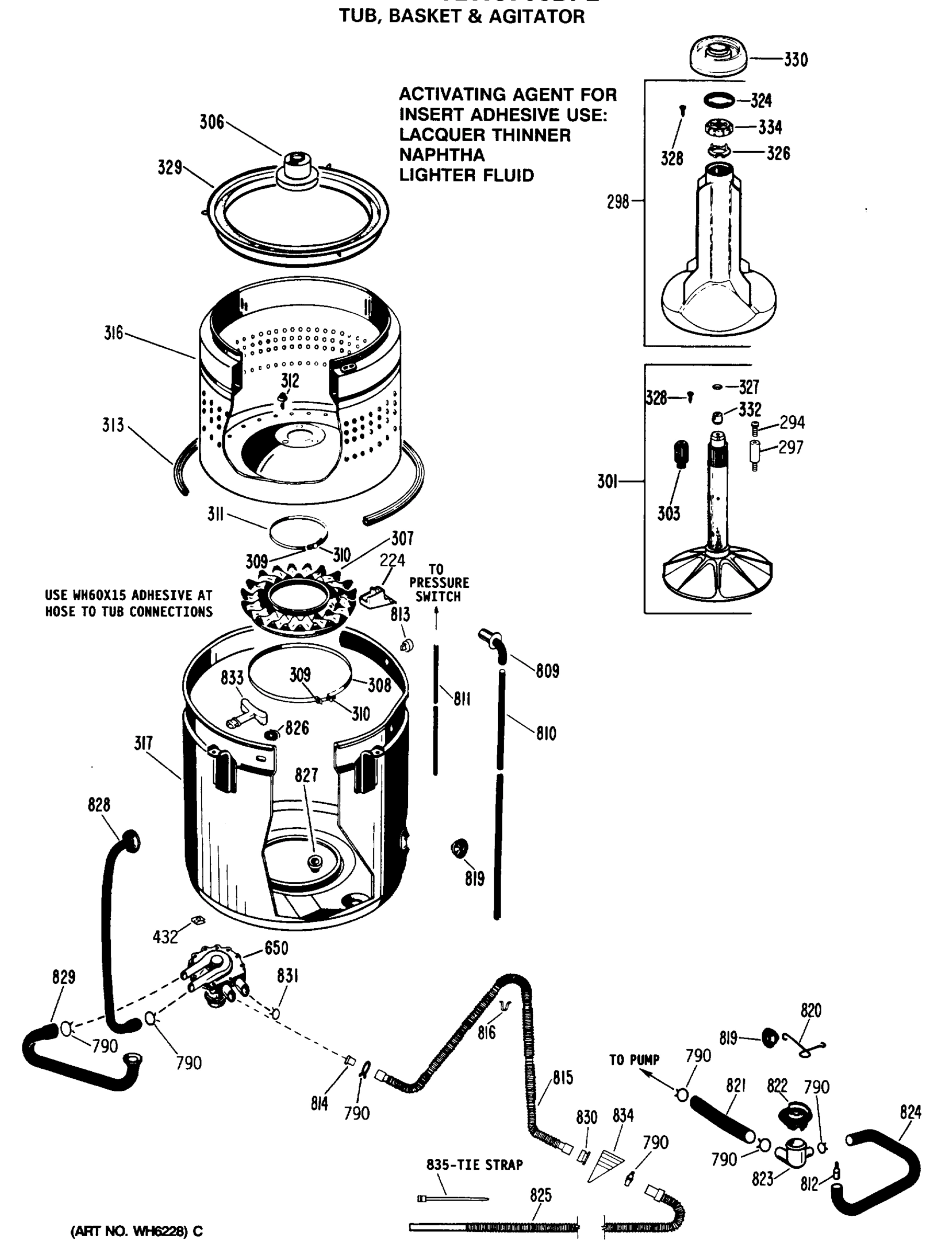 TUB, BASKET & AGITATOR
