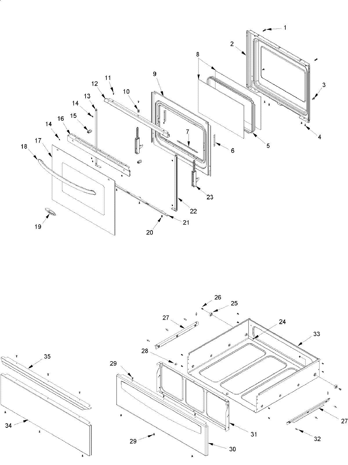 04 - OVEN DOOR AND STORAGE DRAWER